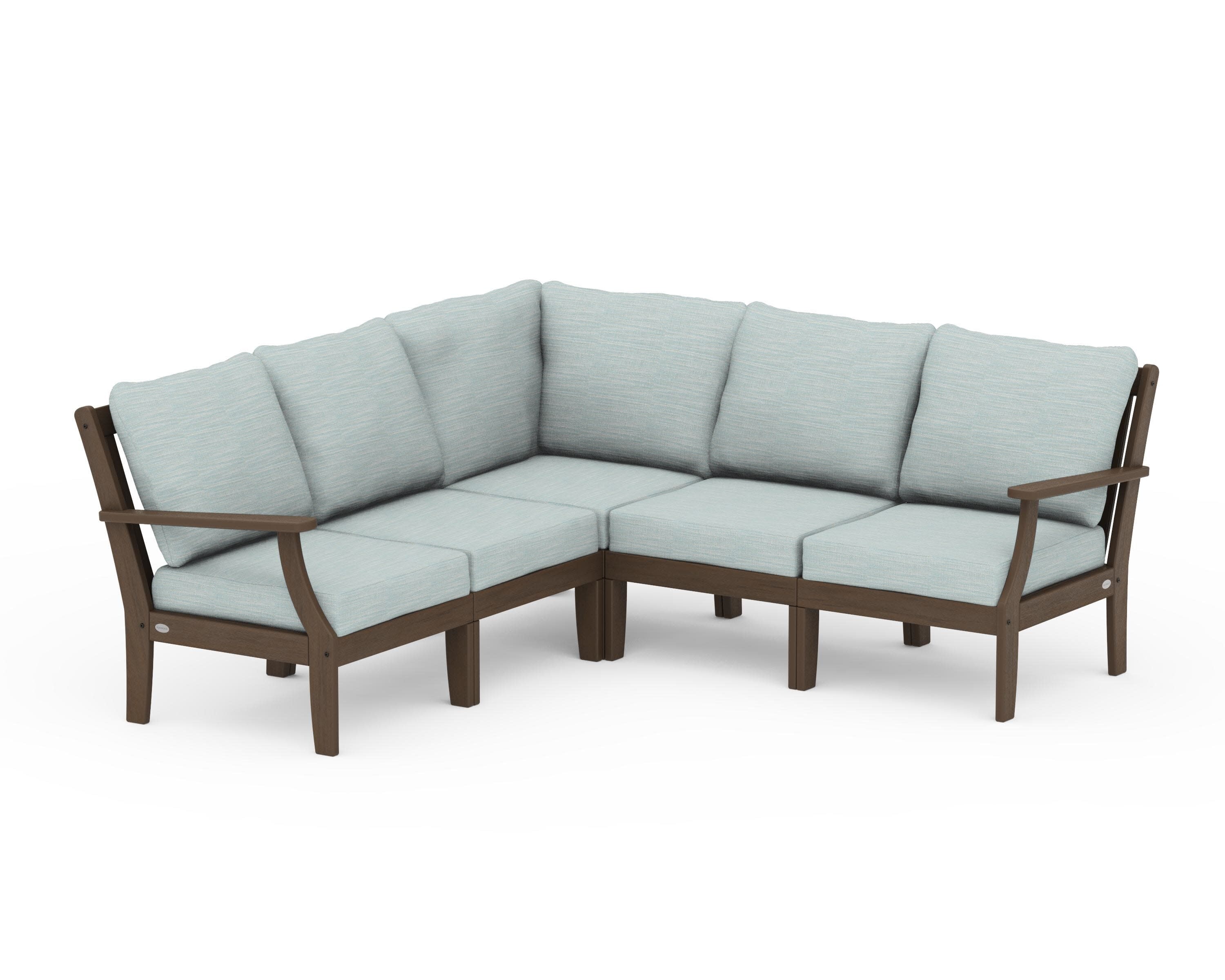 Braxton Modular 5-Piece Deep Seating Set in Kona / Soothe Mist