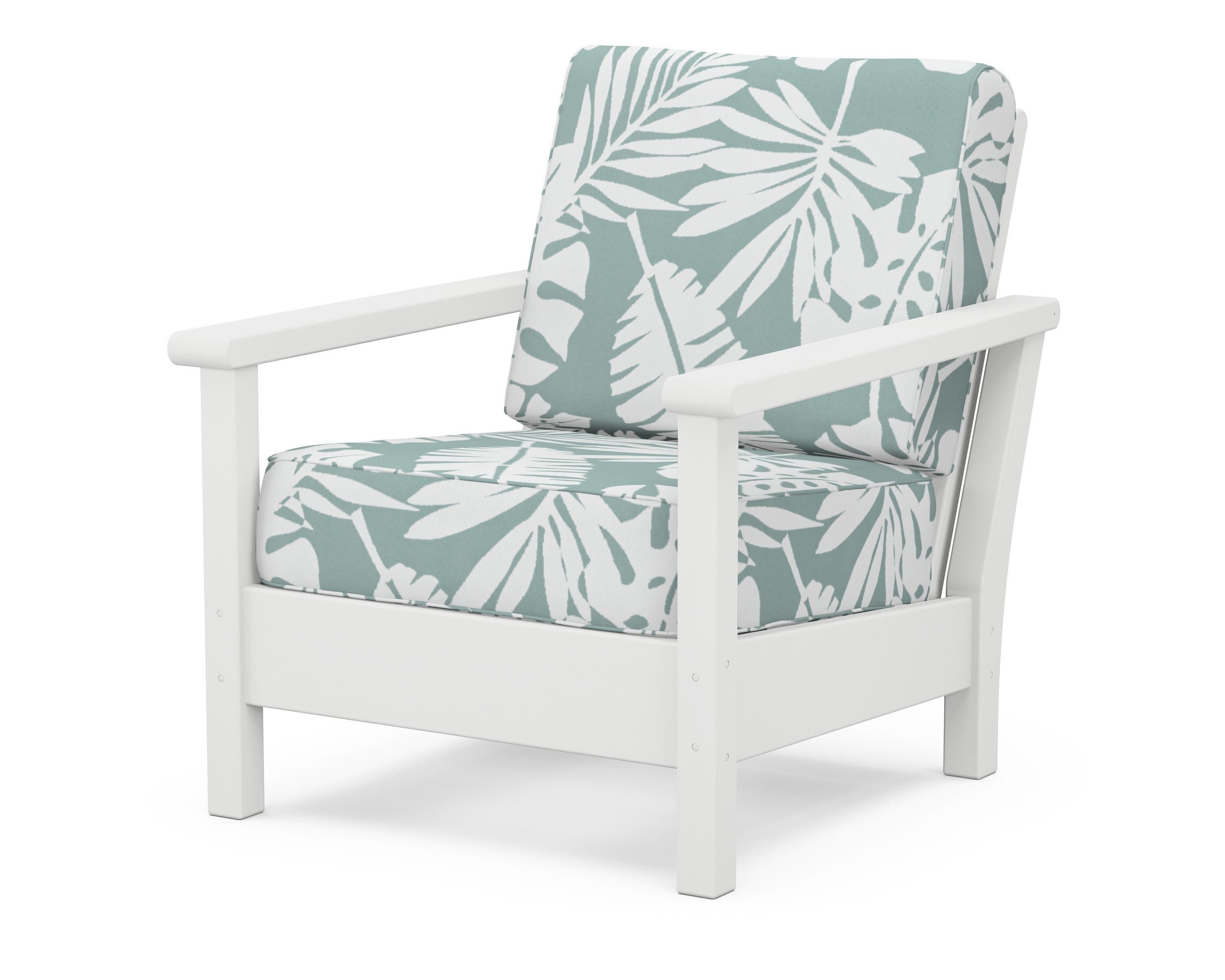Harbour Deep Seating Chair in White / Leaf Glacier Spa