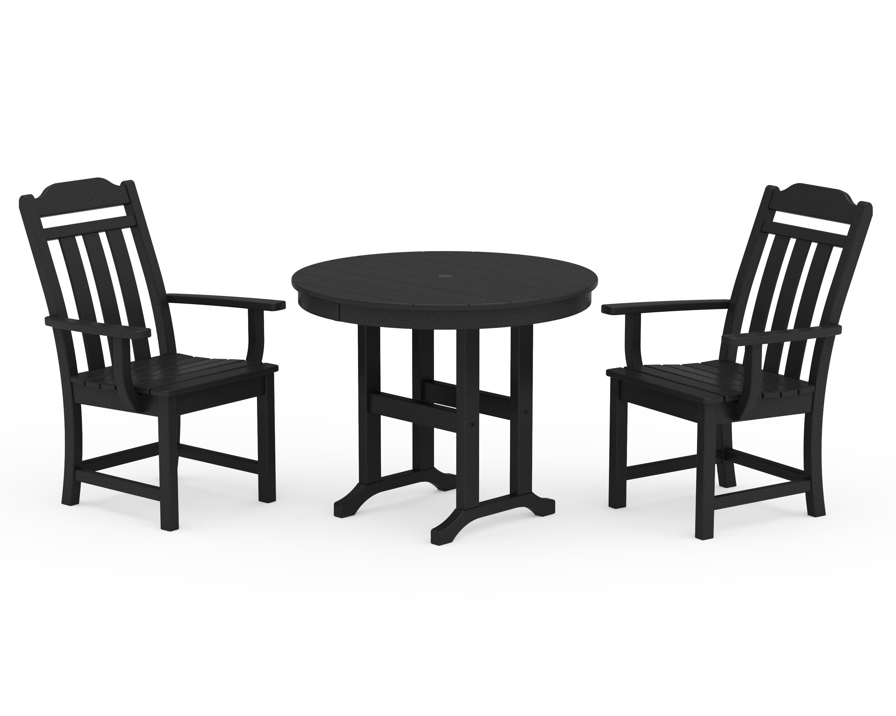 Cottage 3-Piece Farmhouse Dining Set in Black