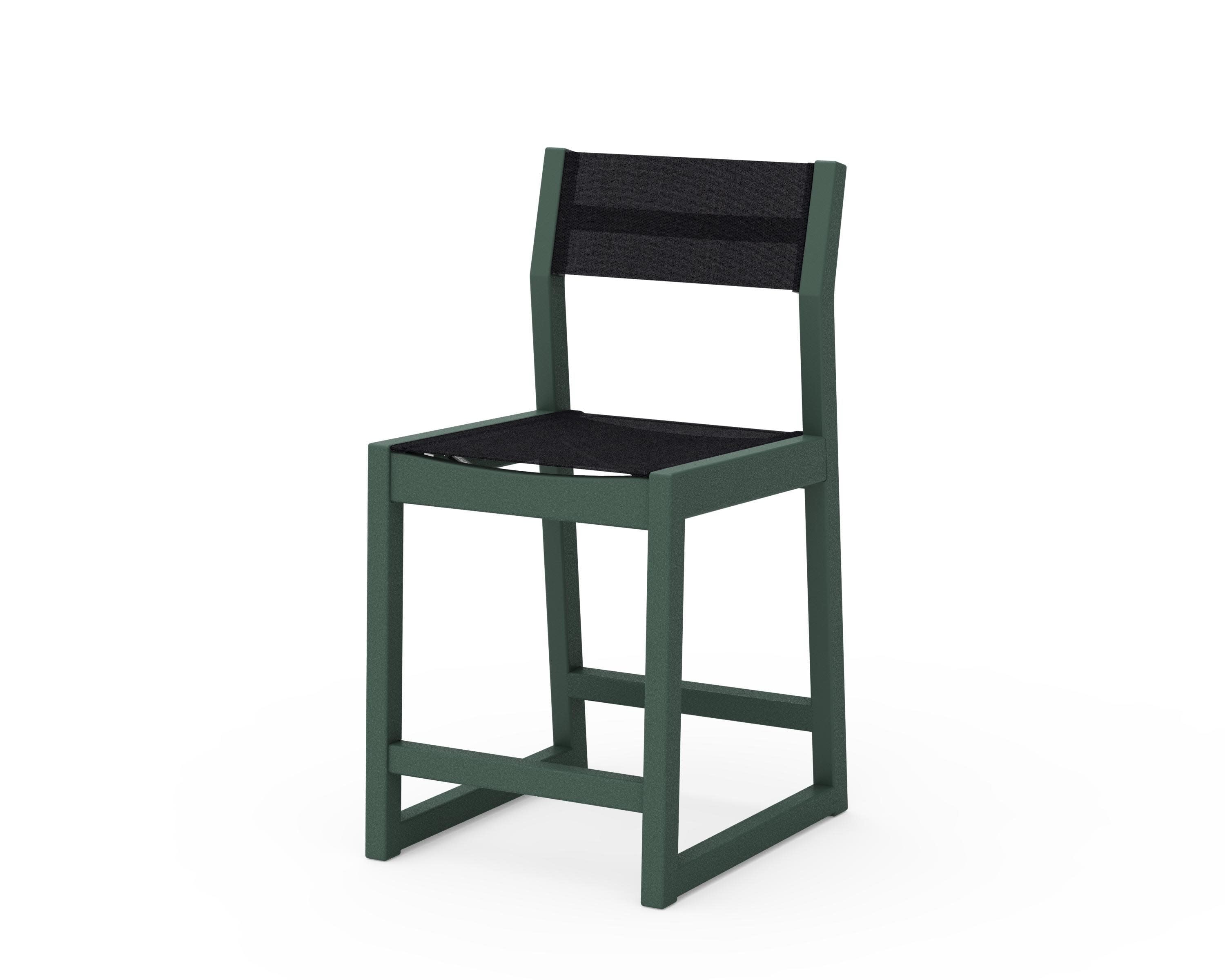 EDGE Sling Counter Side Chair in Green / Black Sling