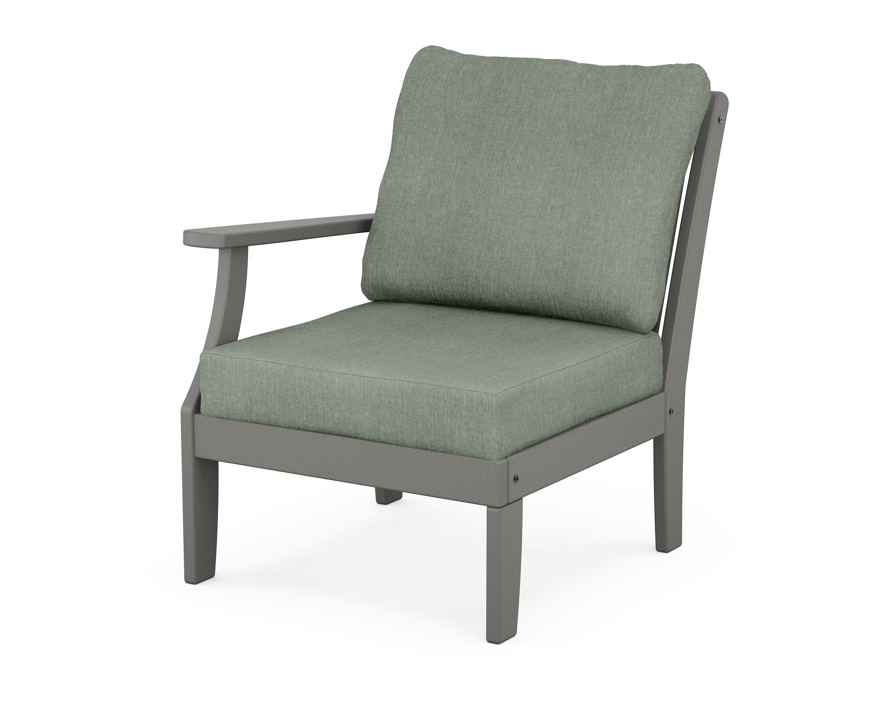 Braxton Modular Left Arm Chair in Slate Grey / Cast Sage