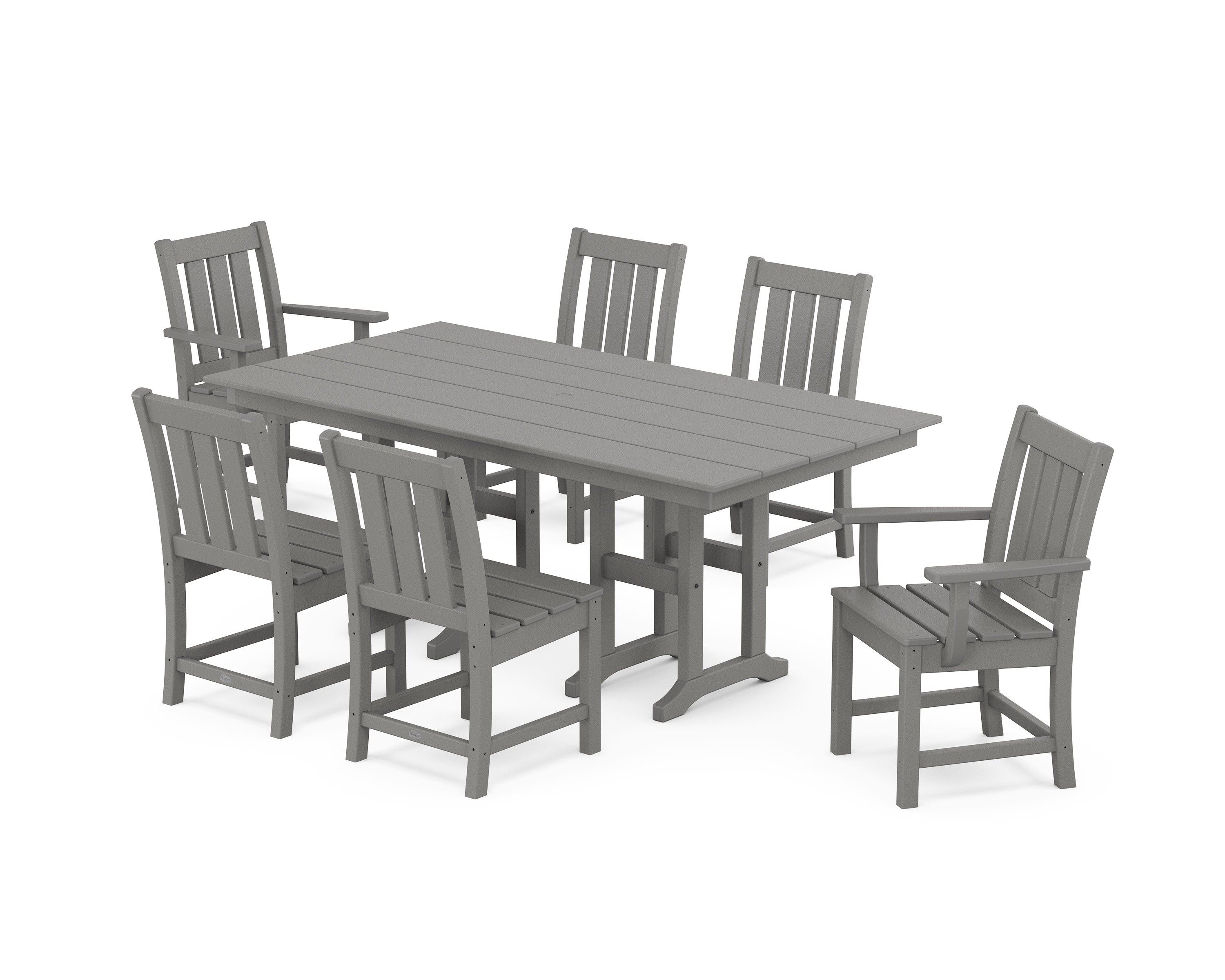 Oxford 7-Piece Farmhouse Dining Set in Slate Grey