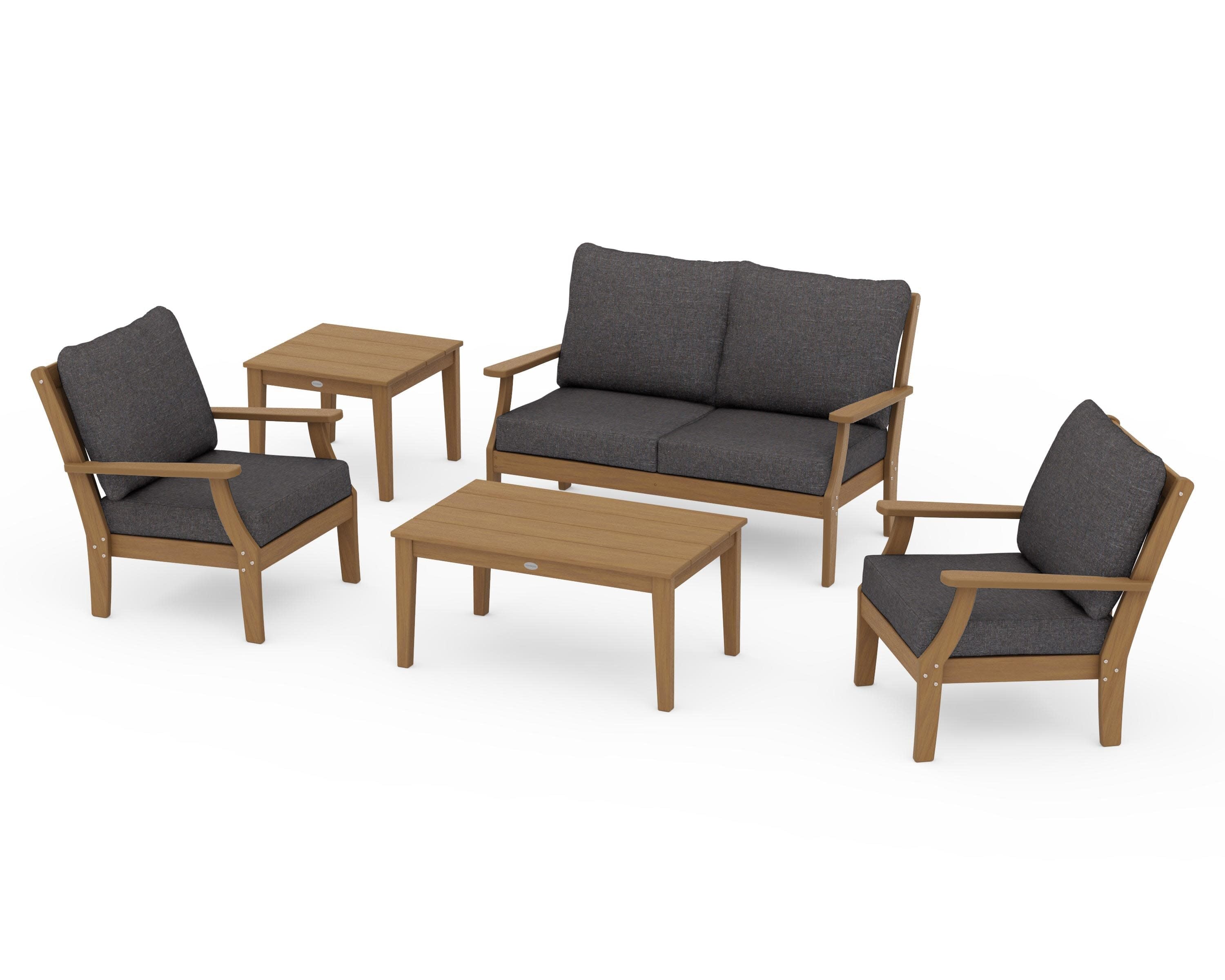 Braxton 5-Piece Deep Seating Set in Natural / Ash Charcoal