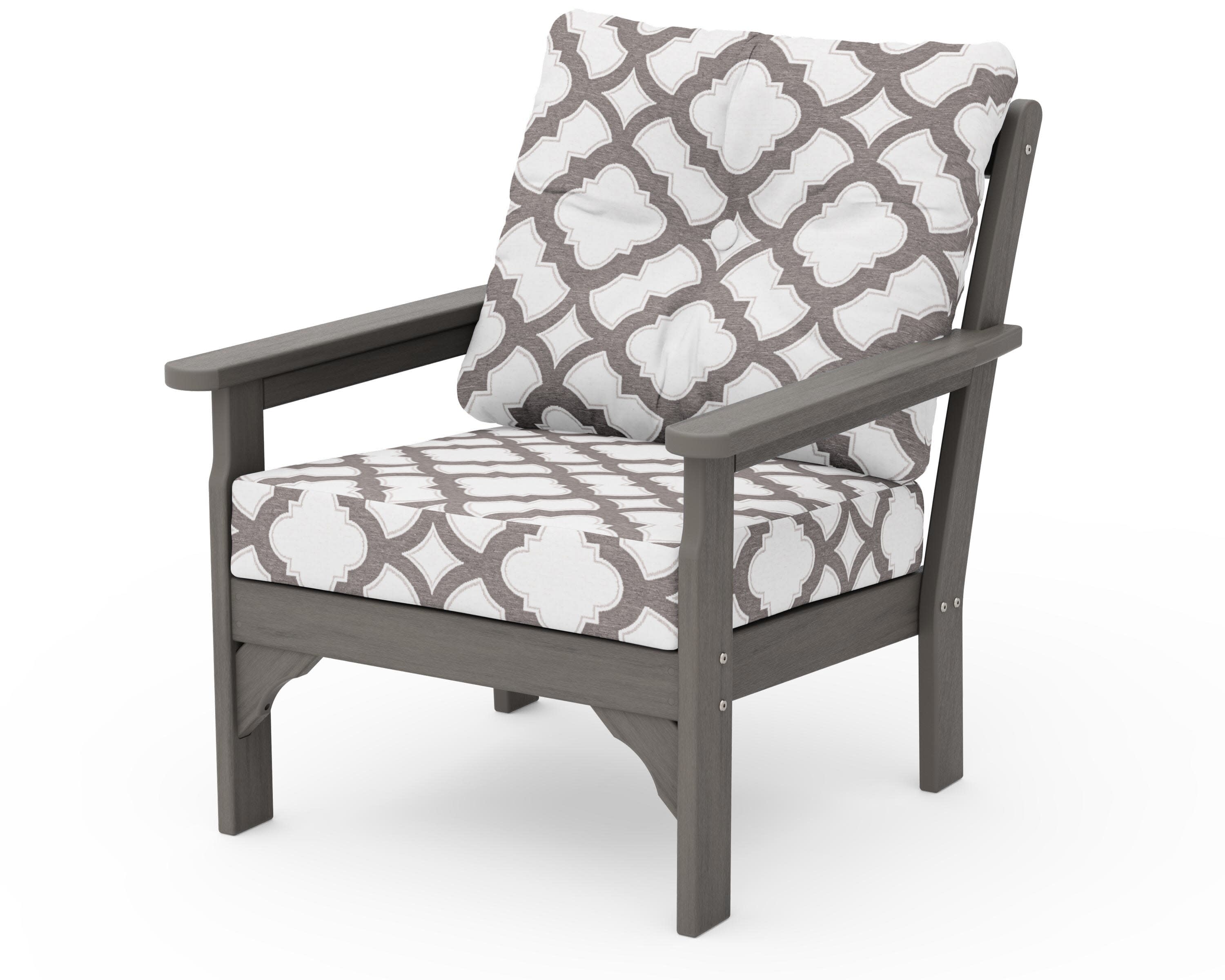 Vineyard Deep Seating Chair in Driftwood / Trellis Grey Mist