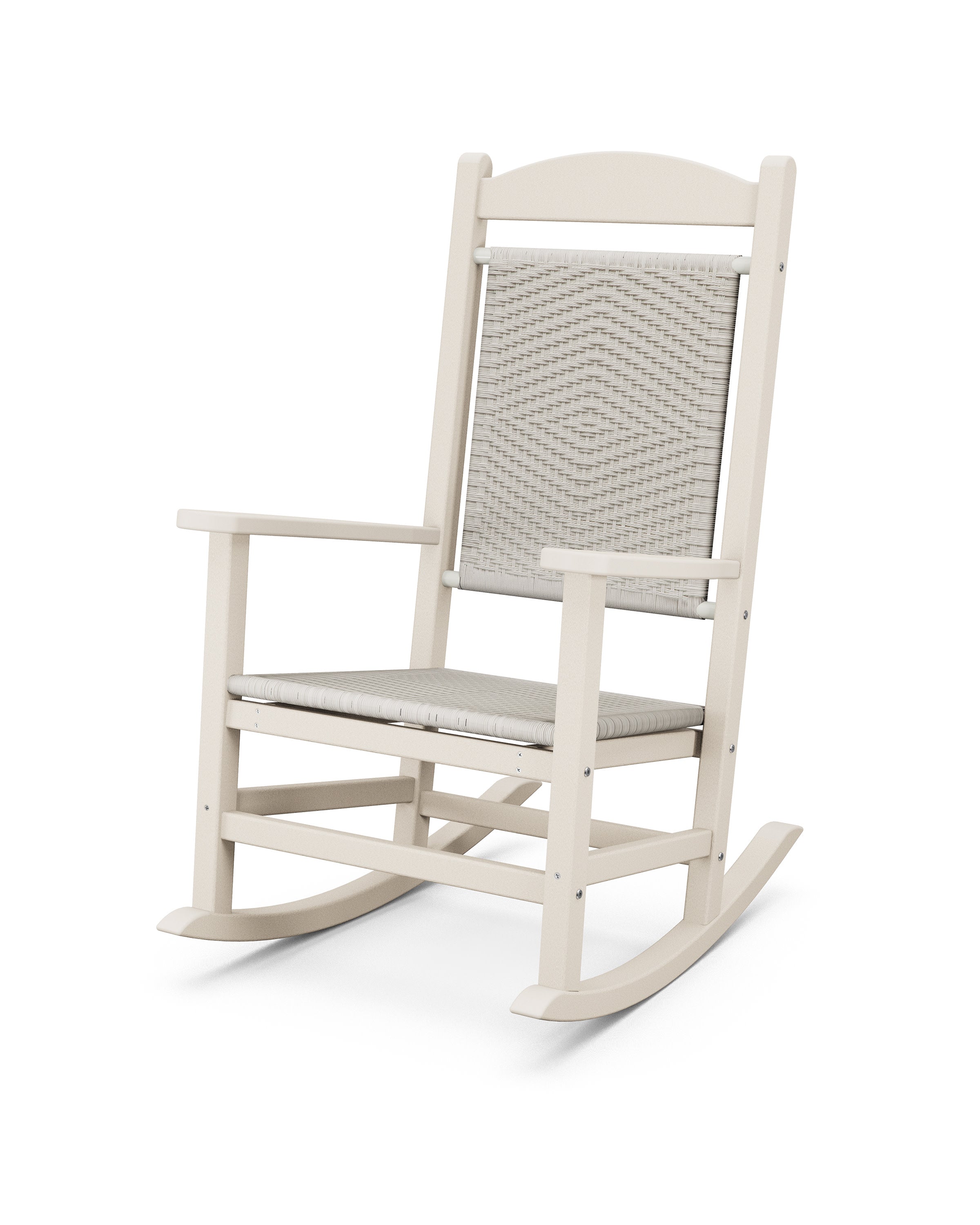 Presidential Woven Rocking Chair in Sand / White Loom