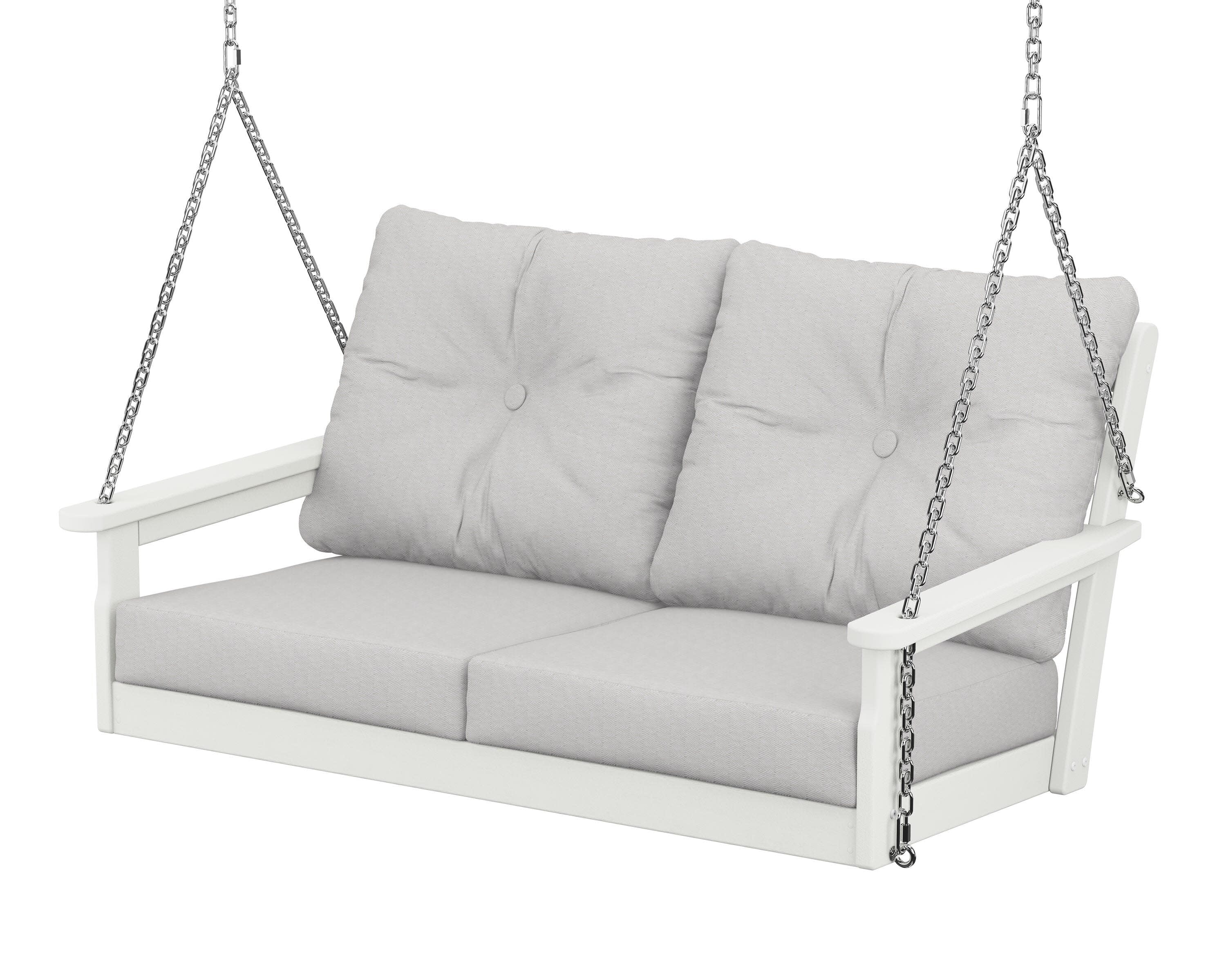 Vineyard Deep Seating Swing in Vintage White / Diamond in the Rough