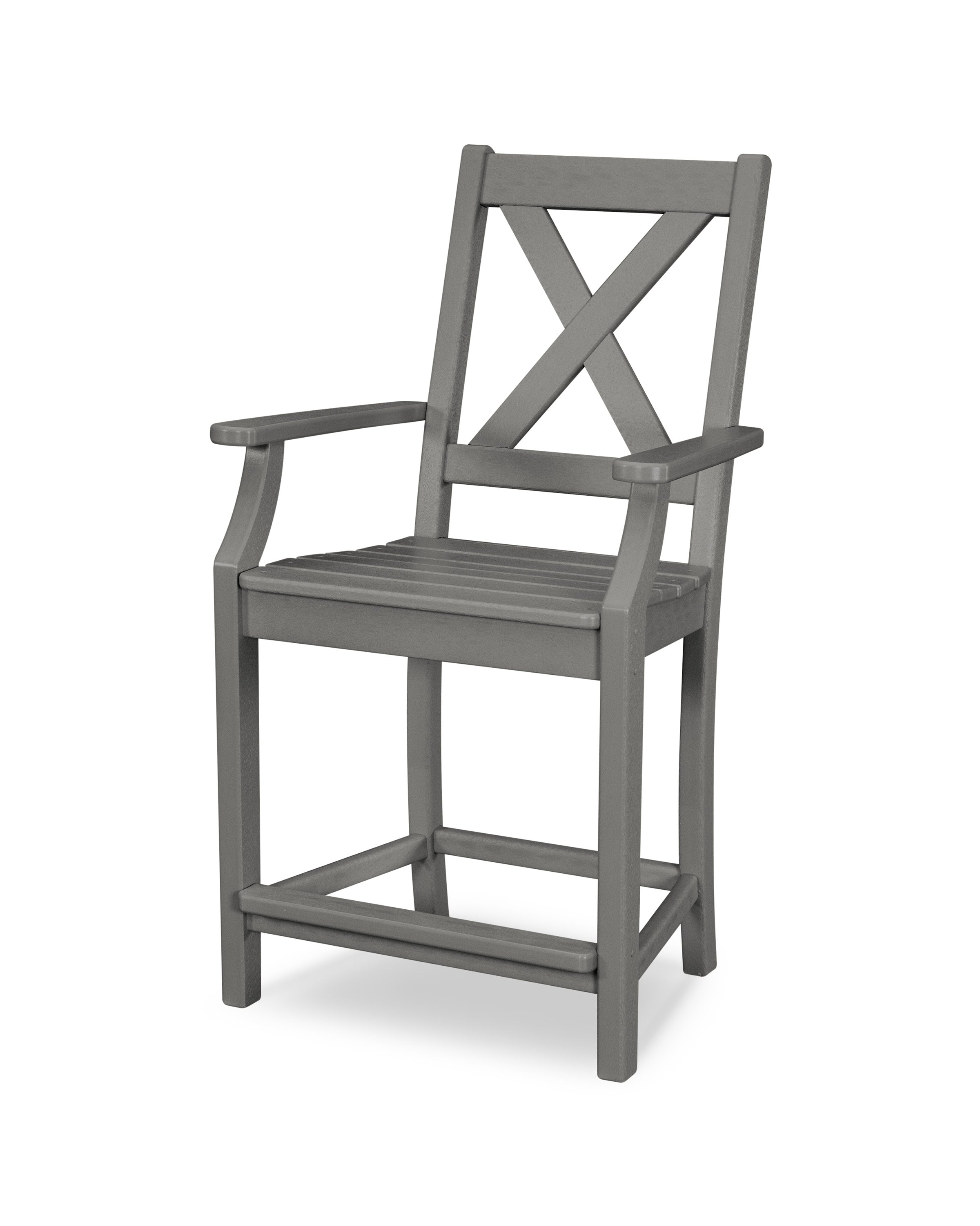 Braxton Counter Arm Chair in Slate Grey
