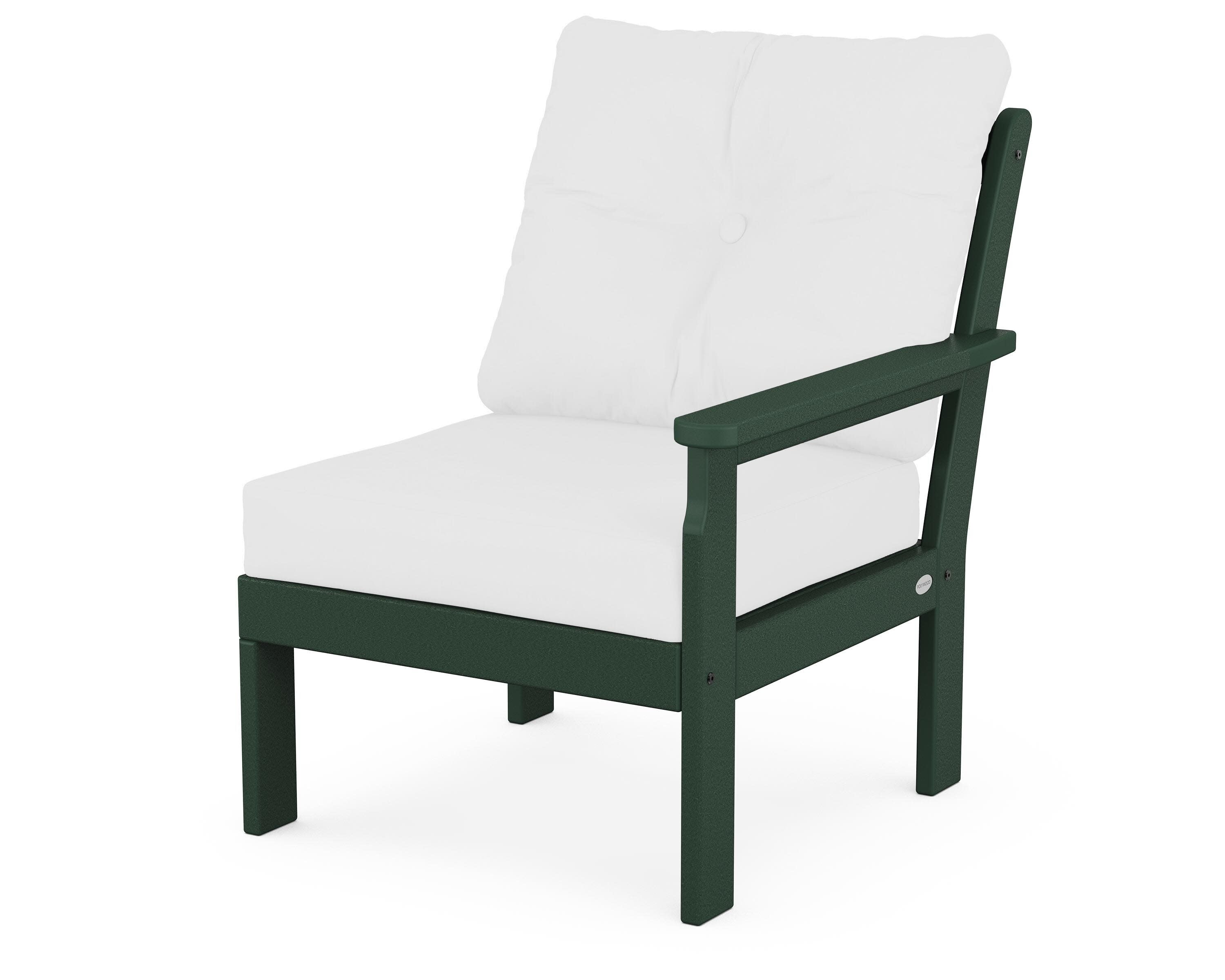 Vineyard Modular Right Arm Chair in Green / Natural
