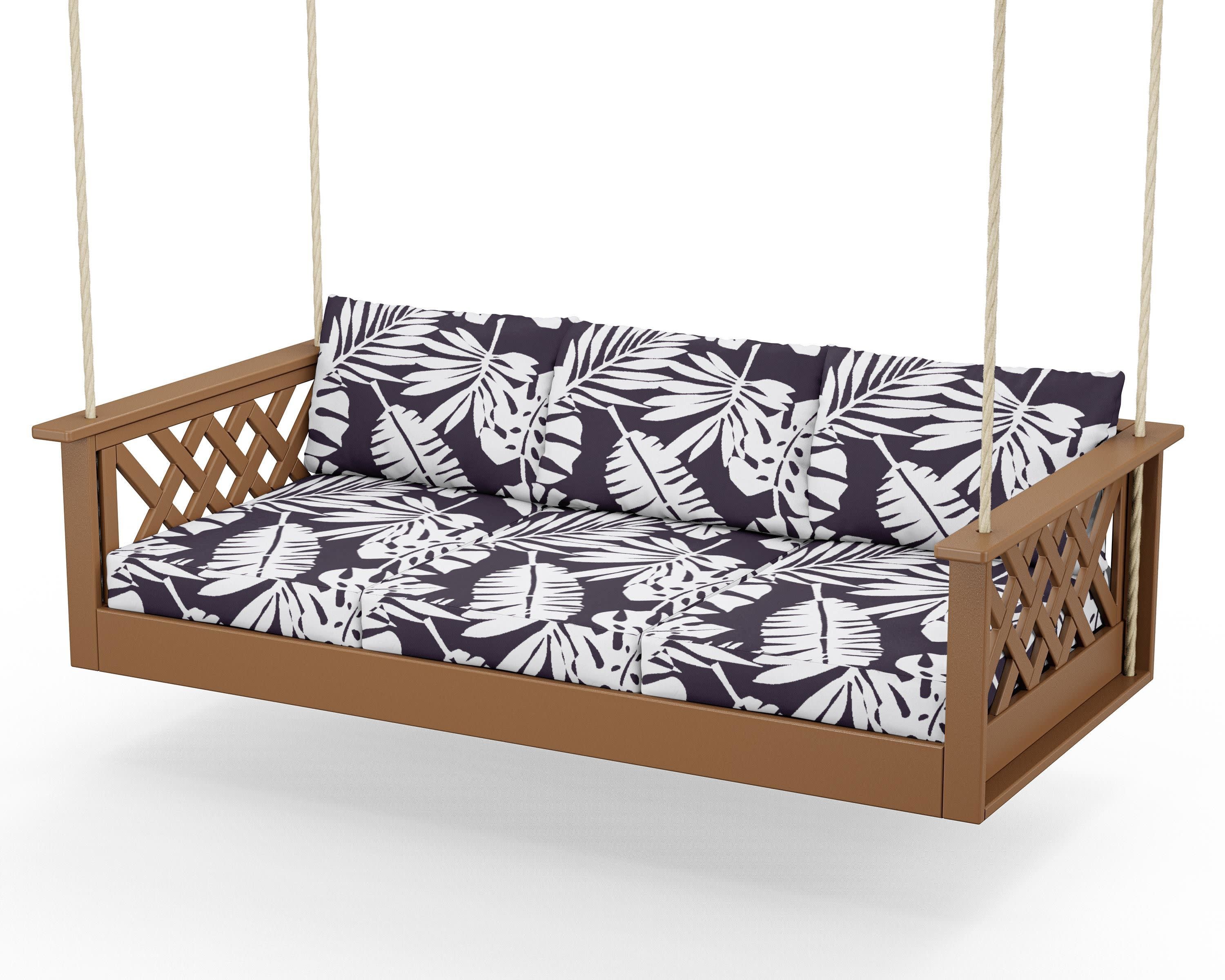 Wovendale Daybed Swing in Teak / Leaf Navy