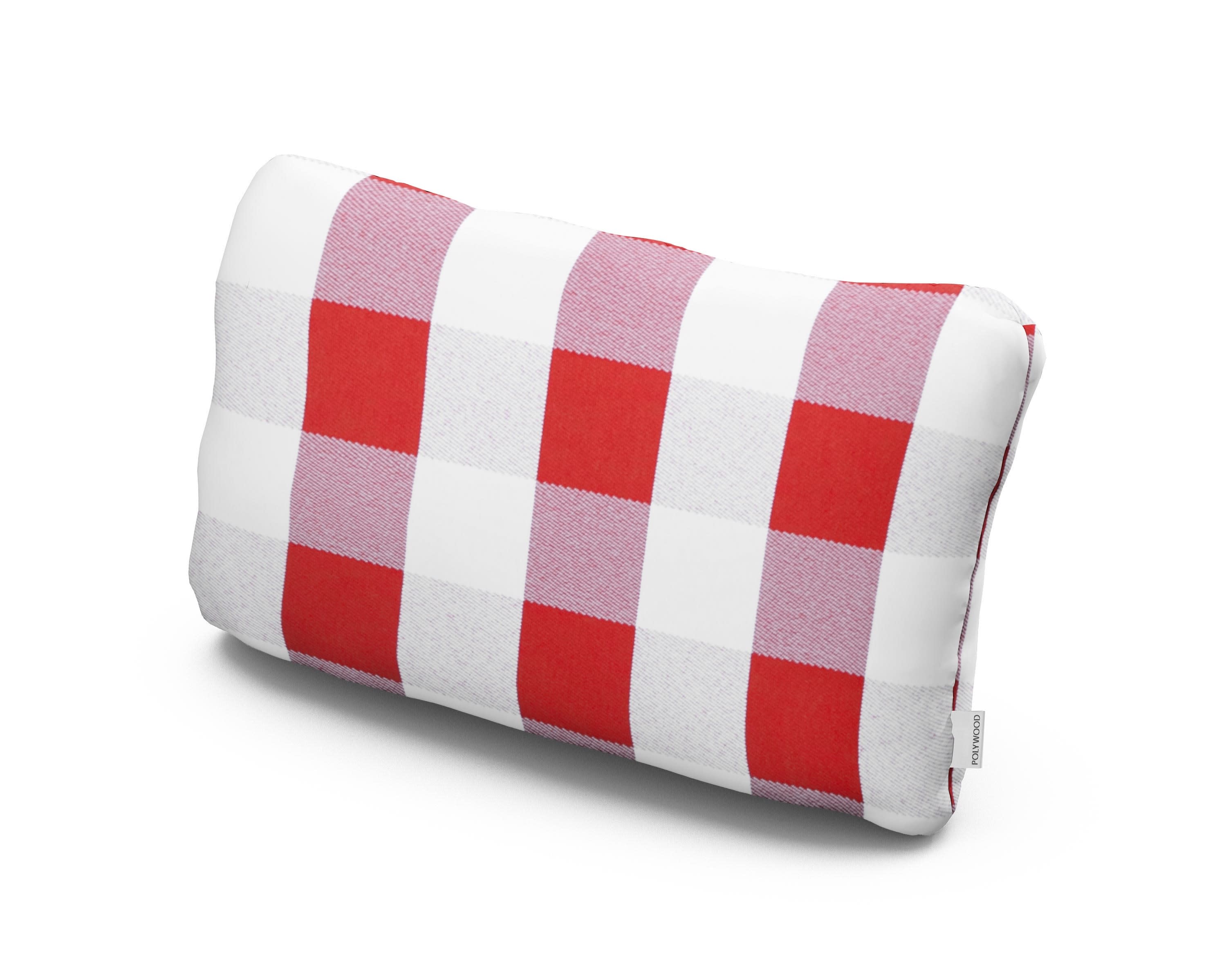Outdoor Lumbar Pillow in Buffalo Plaid Crimson