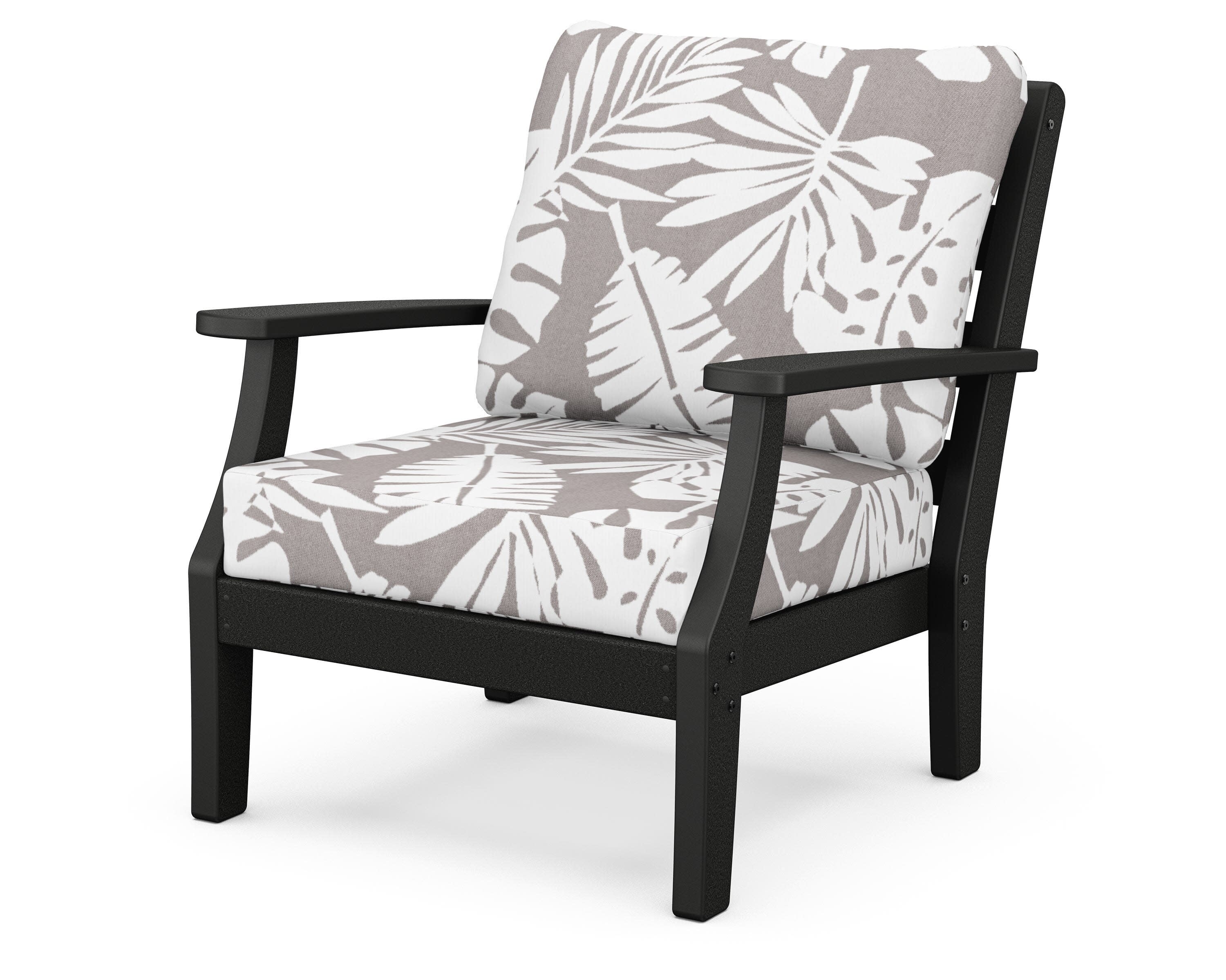 Chesapeake Deep Seating Chair in Black / Leaf Grey Mist