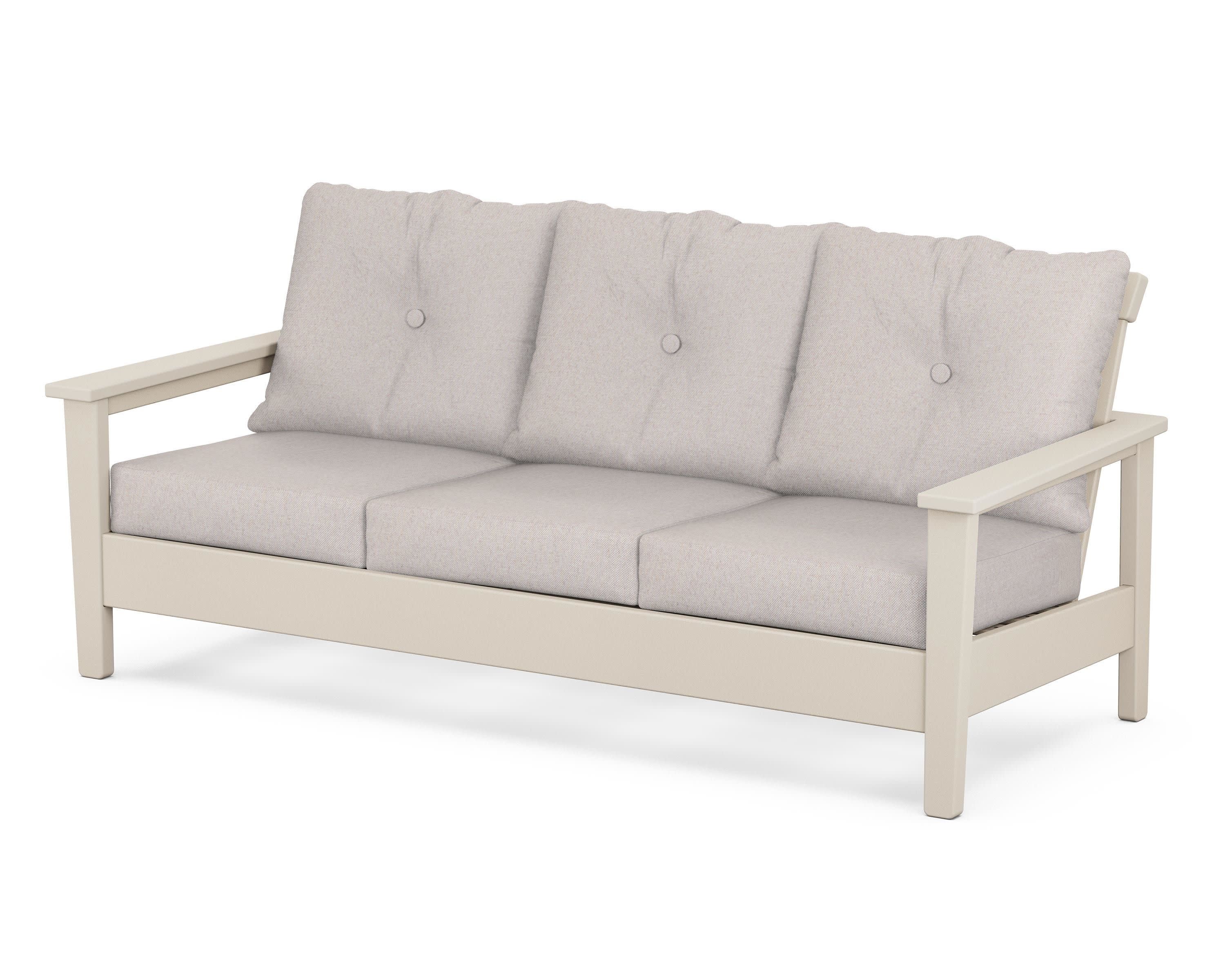 Prescott Deep Seating Sofa in Sand / Dune Burlap