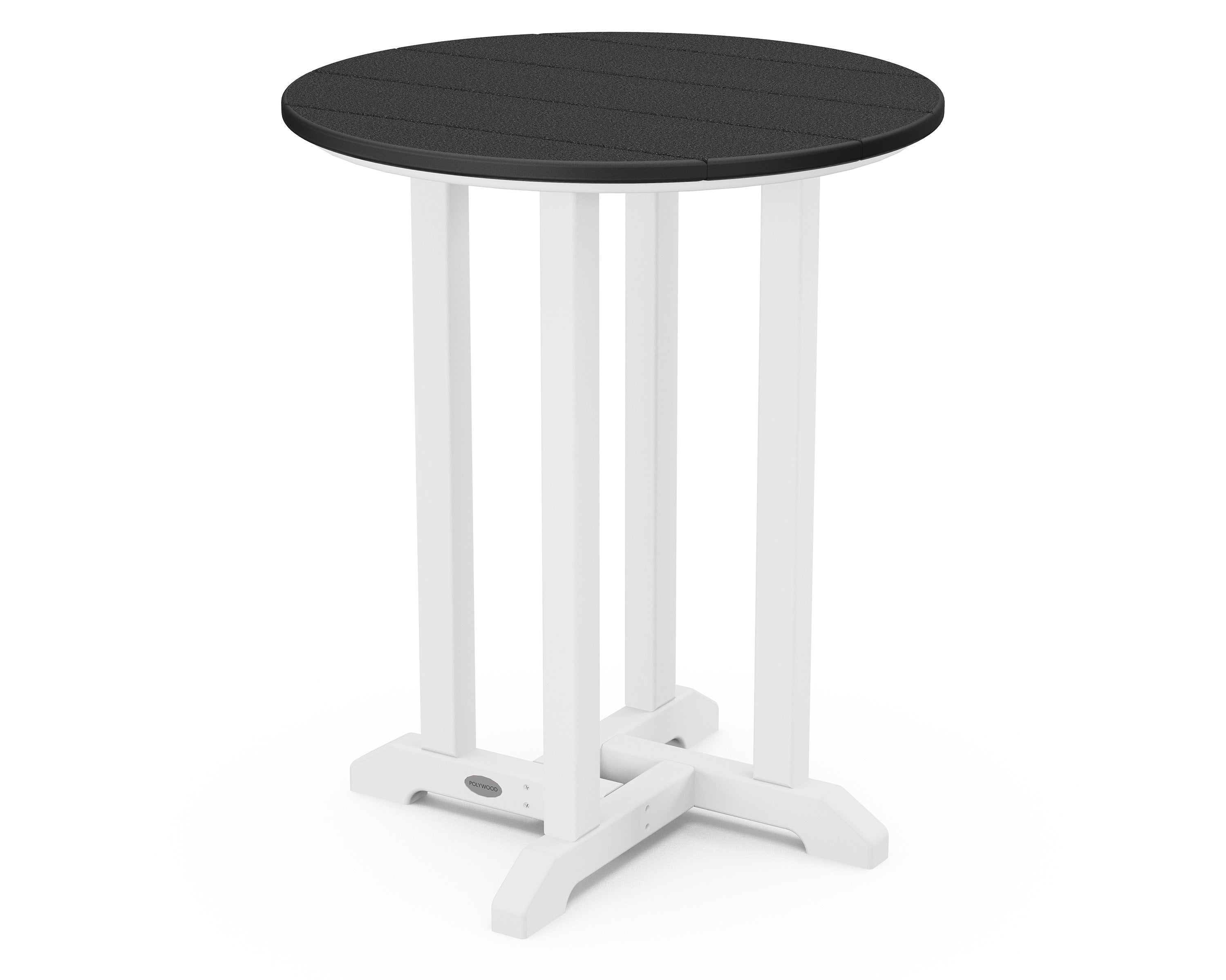 Contempo 24" Round Dining Table in White / Black