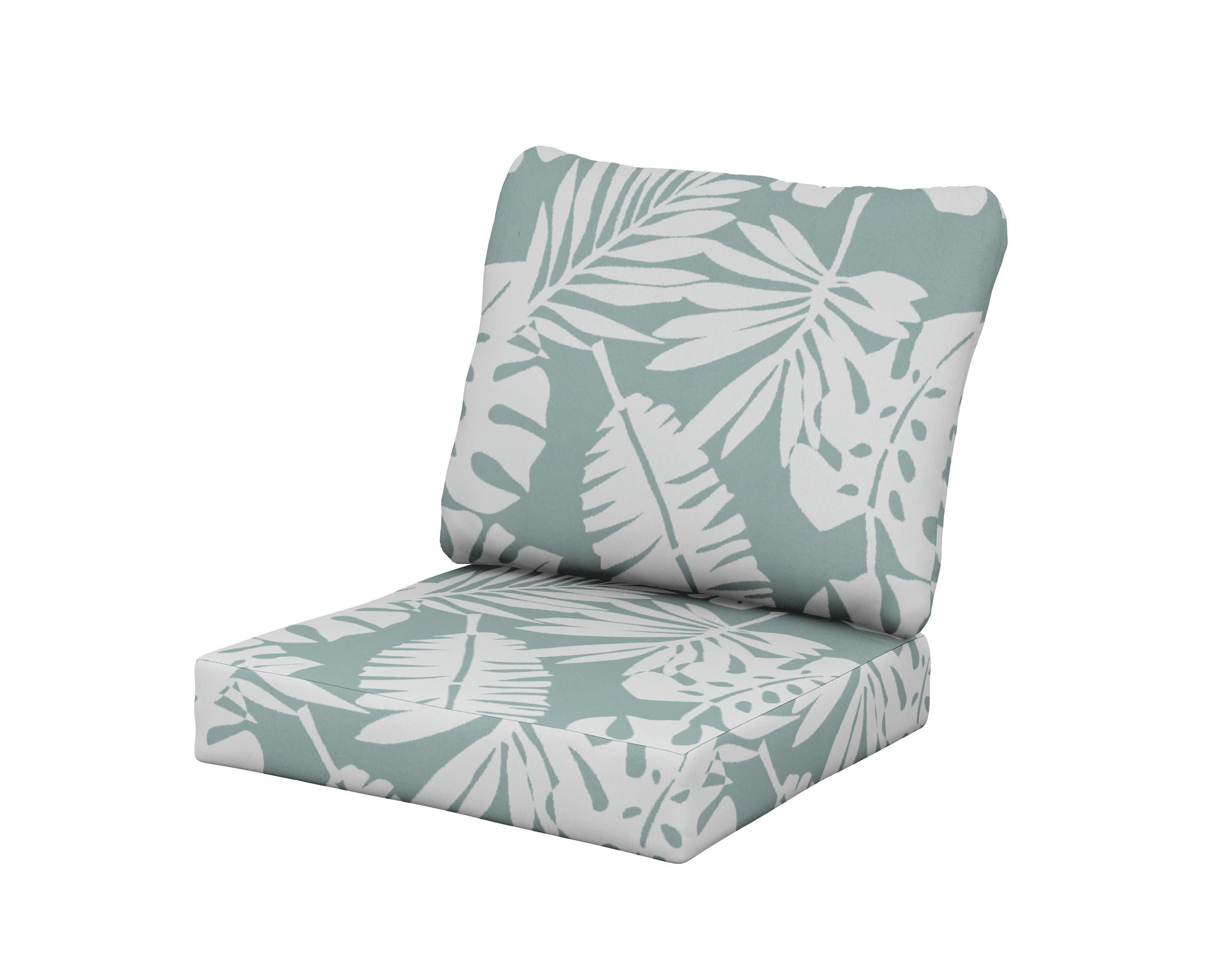 Classics Seat/Back Cushion Set in Leaf Glacier Spa