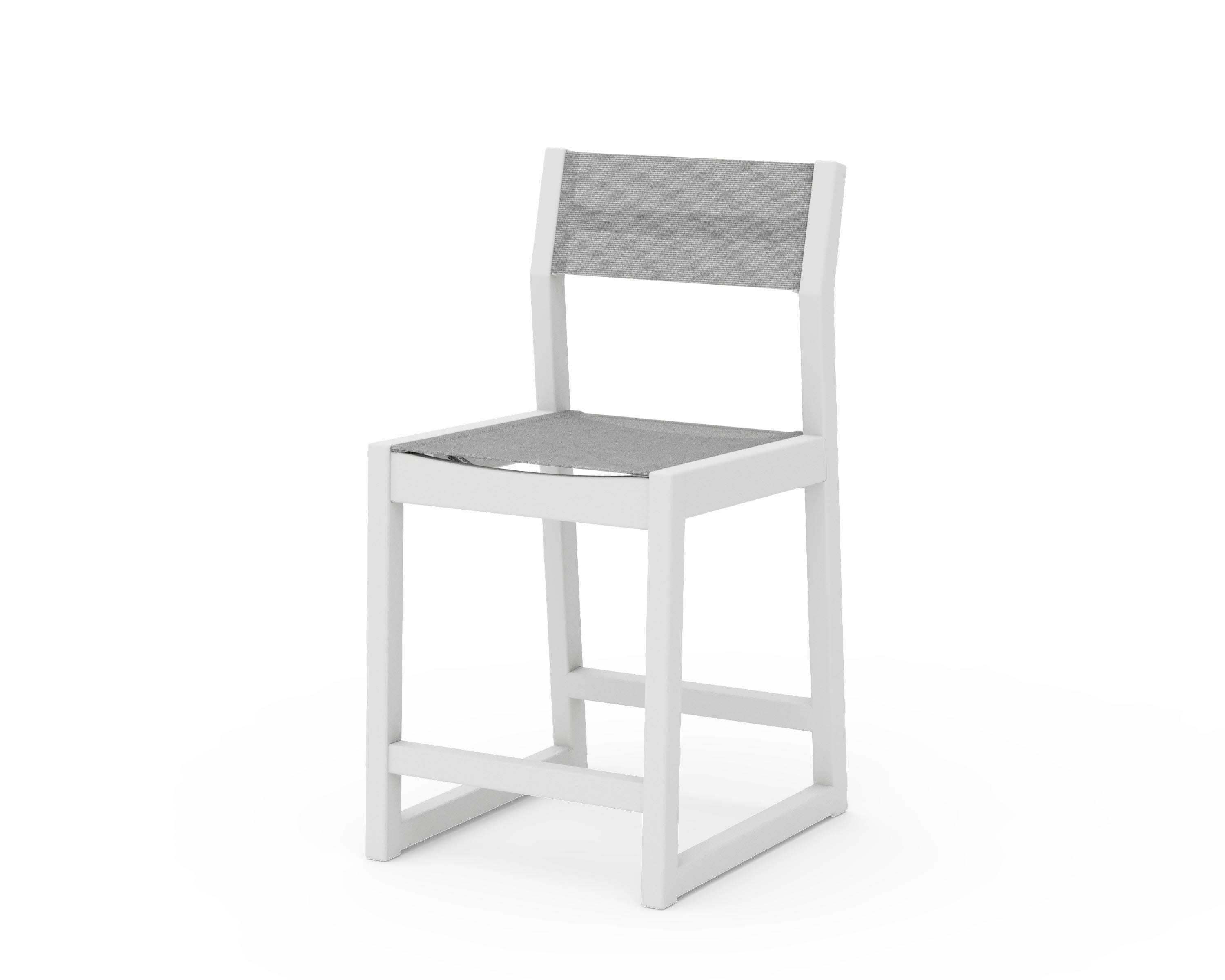 EDGE Sling Counter Side Chair in Vintage White / Metallic Sling