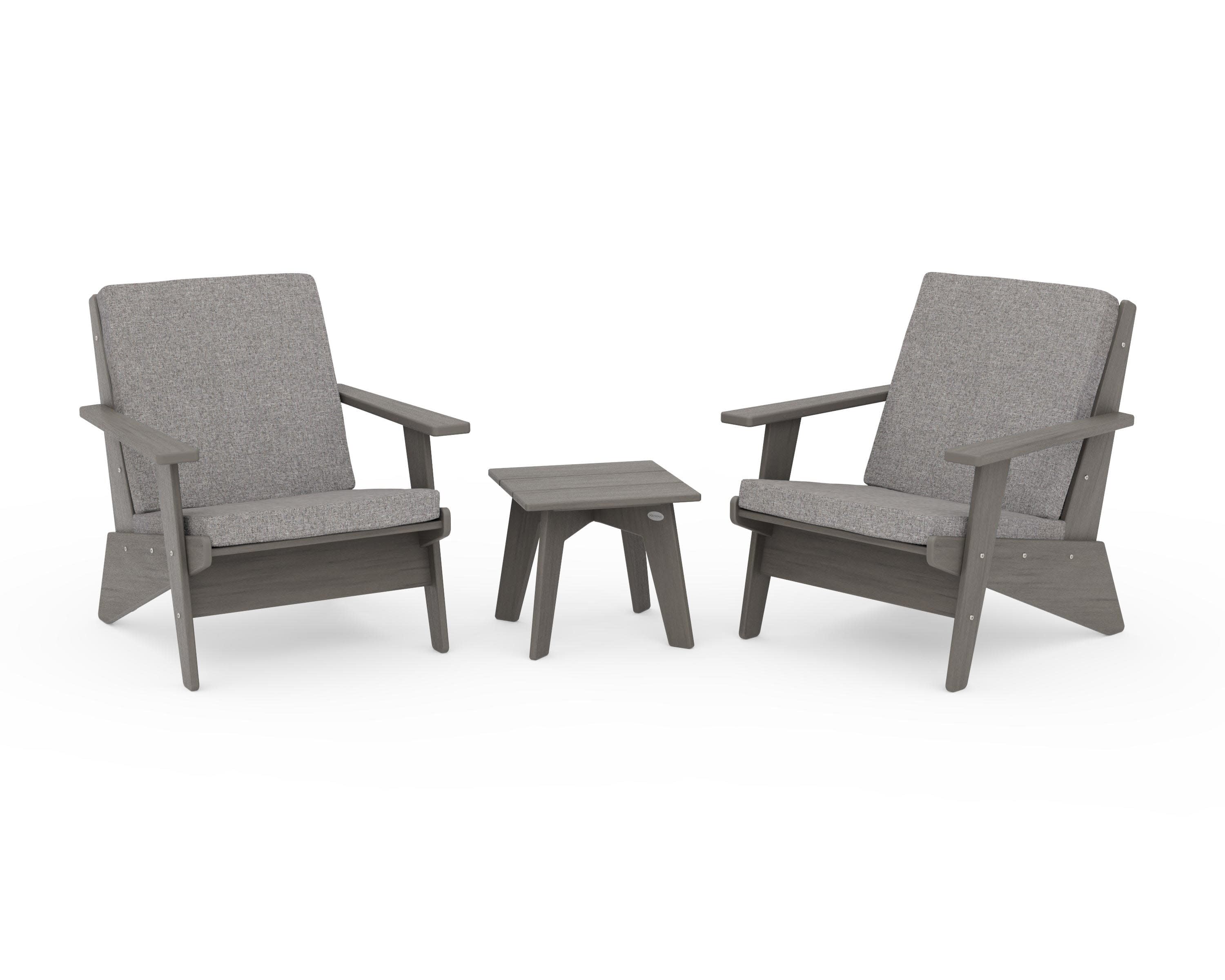 Riviera Modern Lounge 3-Piece Set in Driftwood / Grey Mist