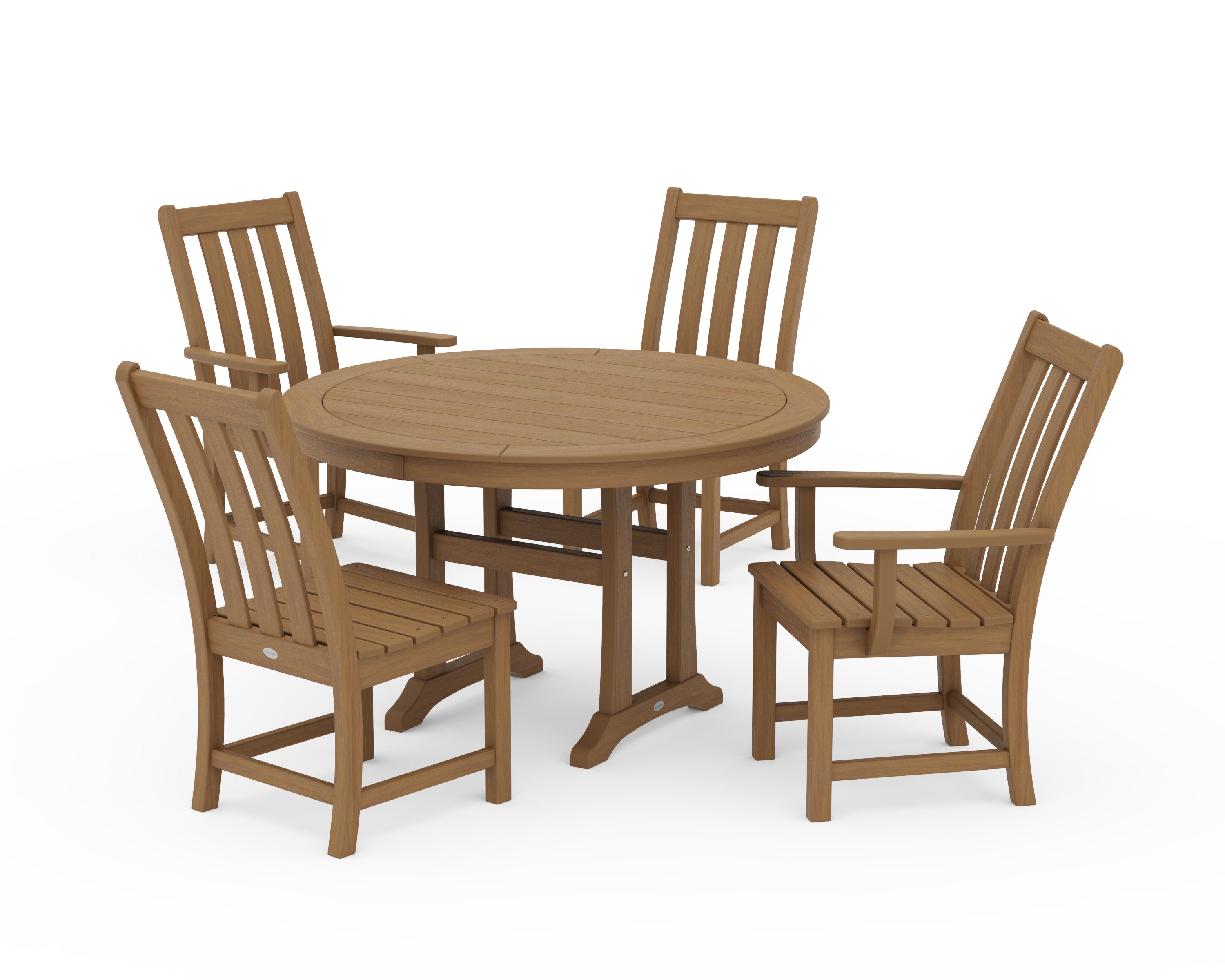 Vineyard 5-Piece Nautical Trestle Dining Set in Natural