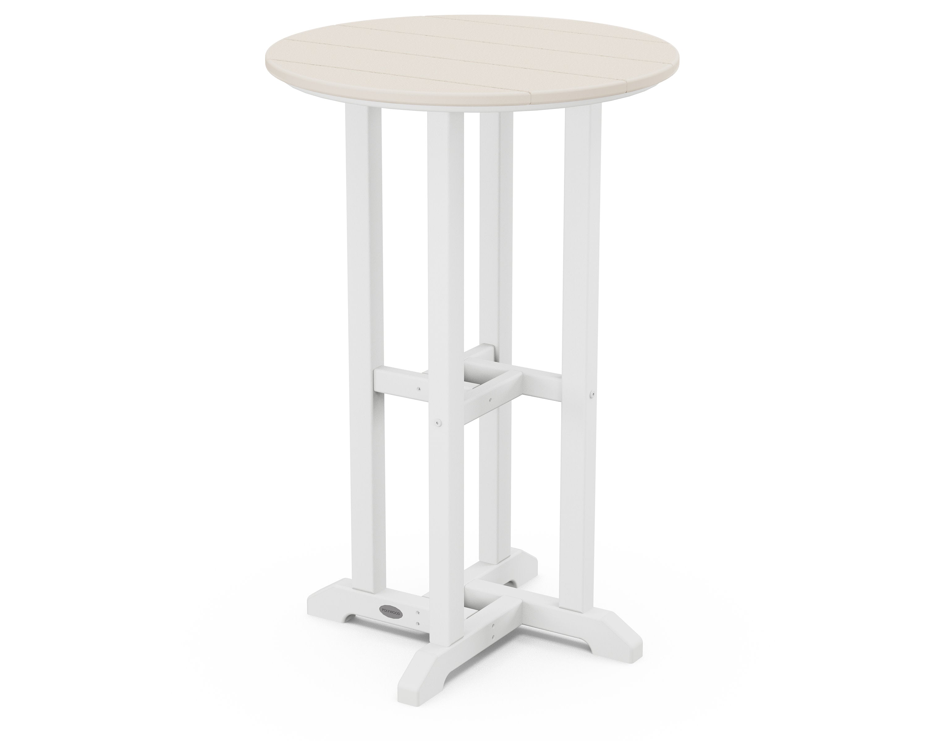 Contempo 24" Round Counter Table in White / Sand