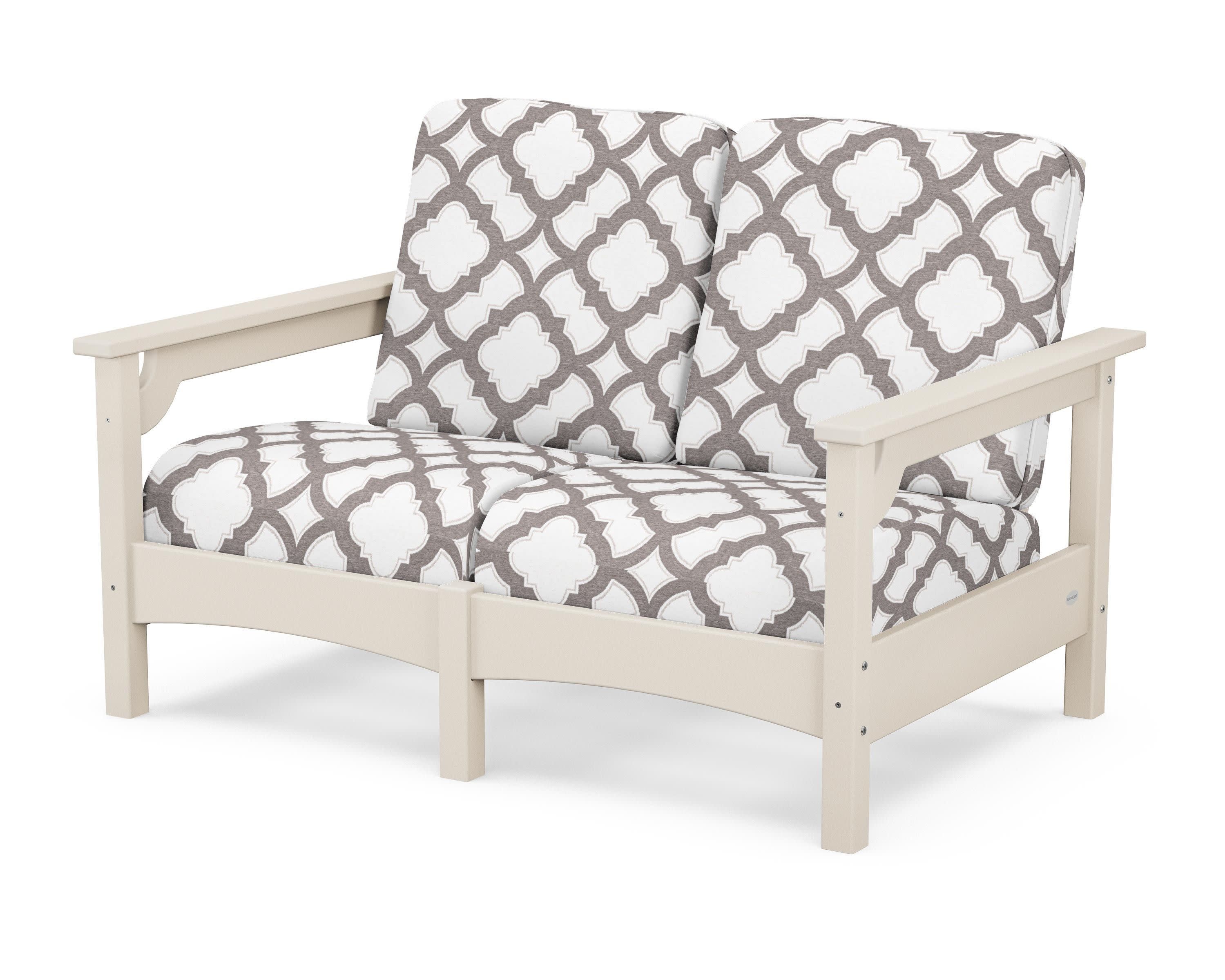 Club Loveseat in Sand / Trellis Grey Mist