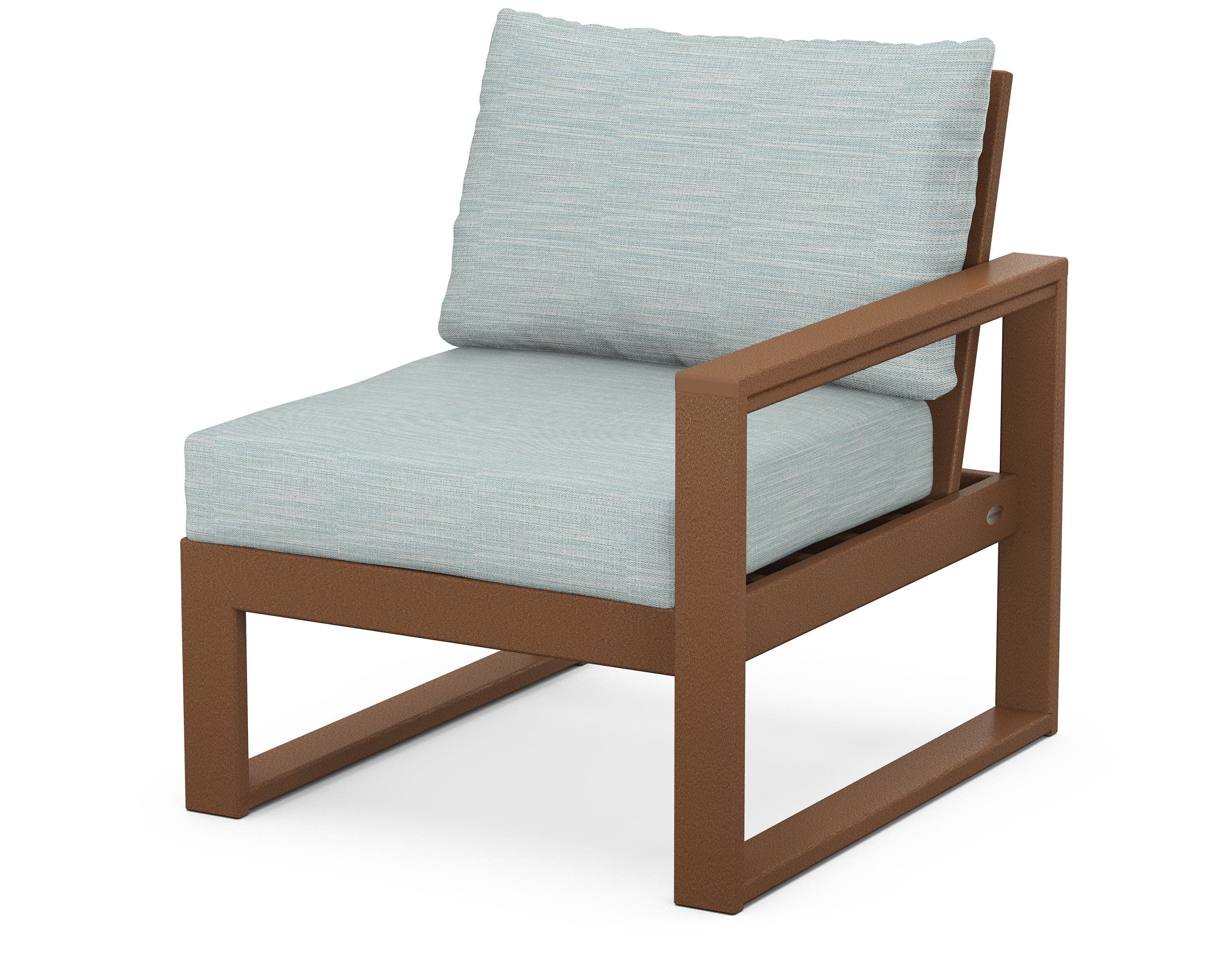 EDGE Modular Right Arm Chair in Teak / Soothe Mist