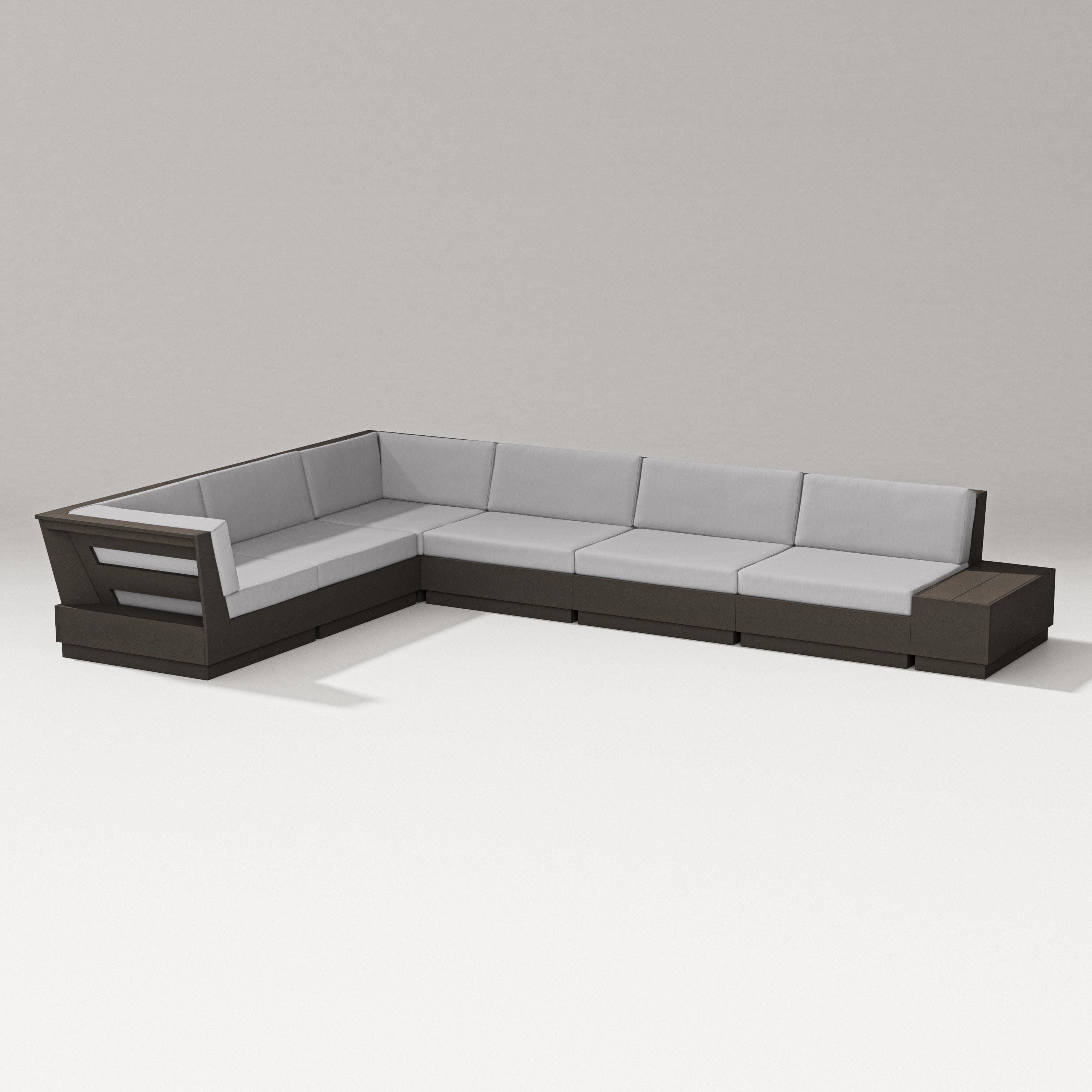 Elevate 7-Piece Corner Sectional in Vintage Coffee / Granite