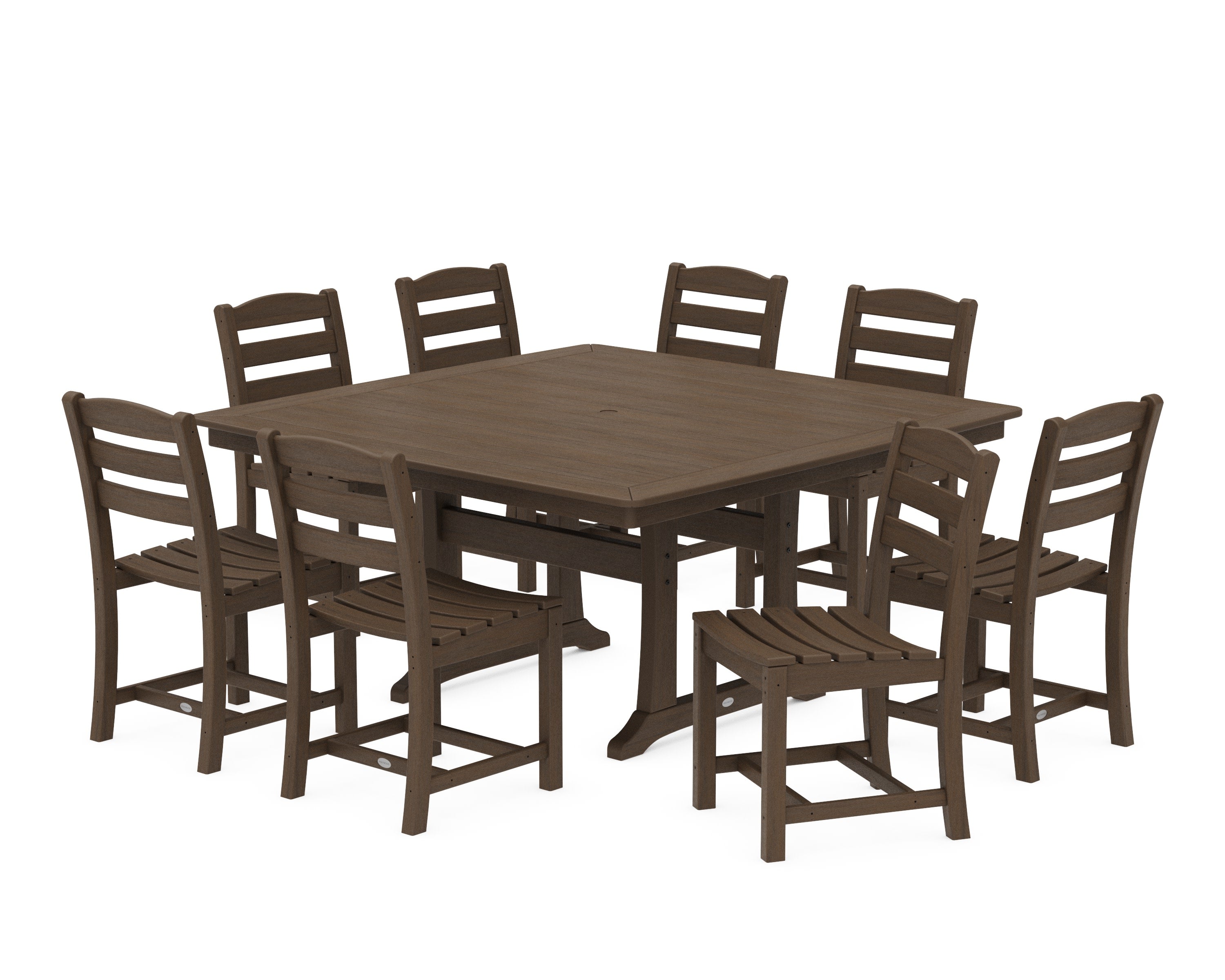 La Casa Caf 9-Piece Nautical Trestle Dining Set in Kona