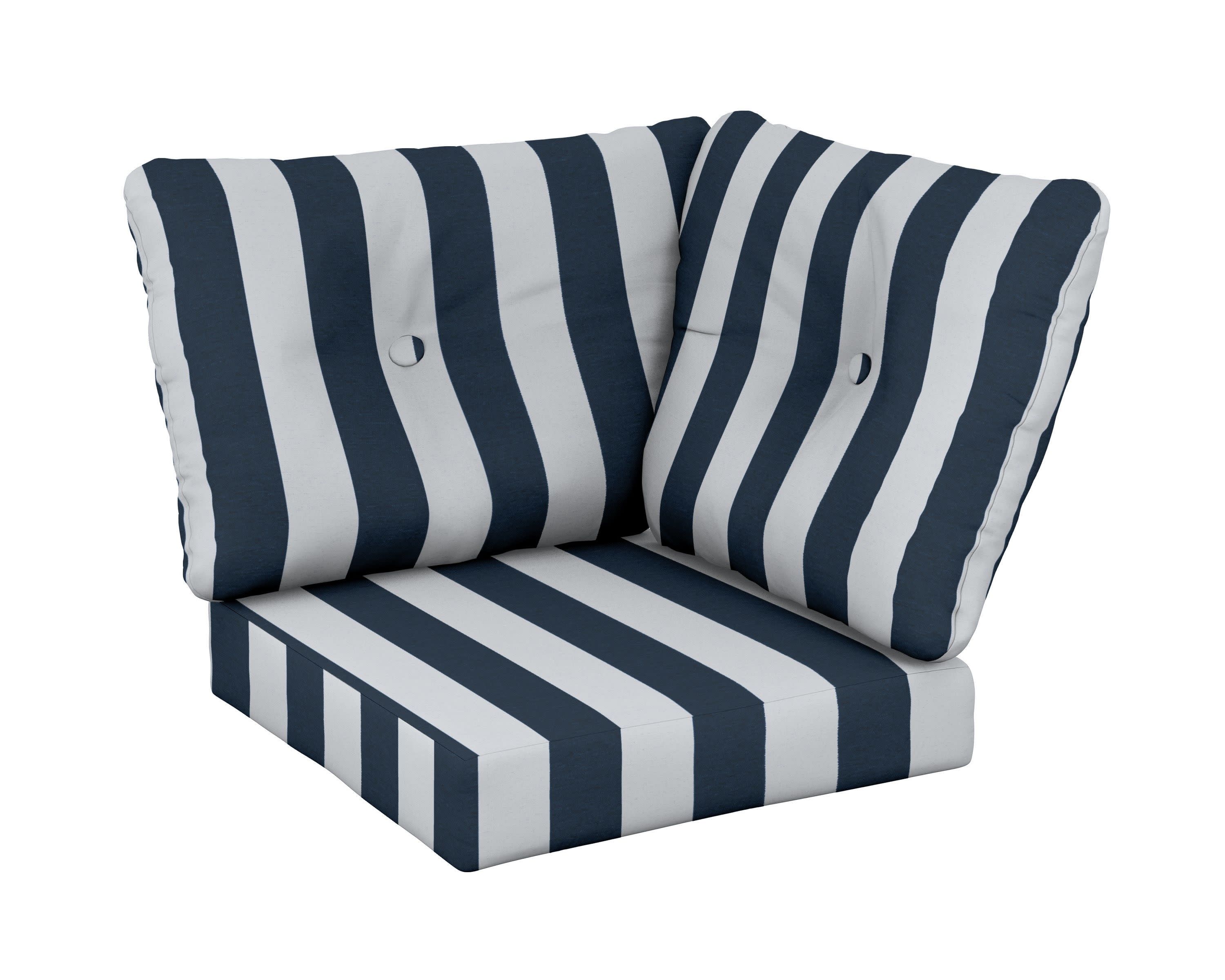 Modular Corner Cushion in Cabana Stripe Marine Indigo