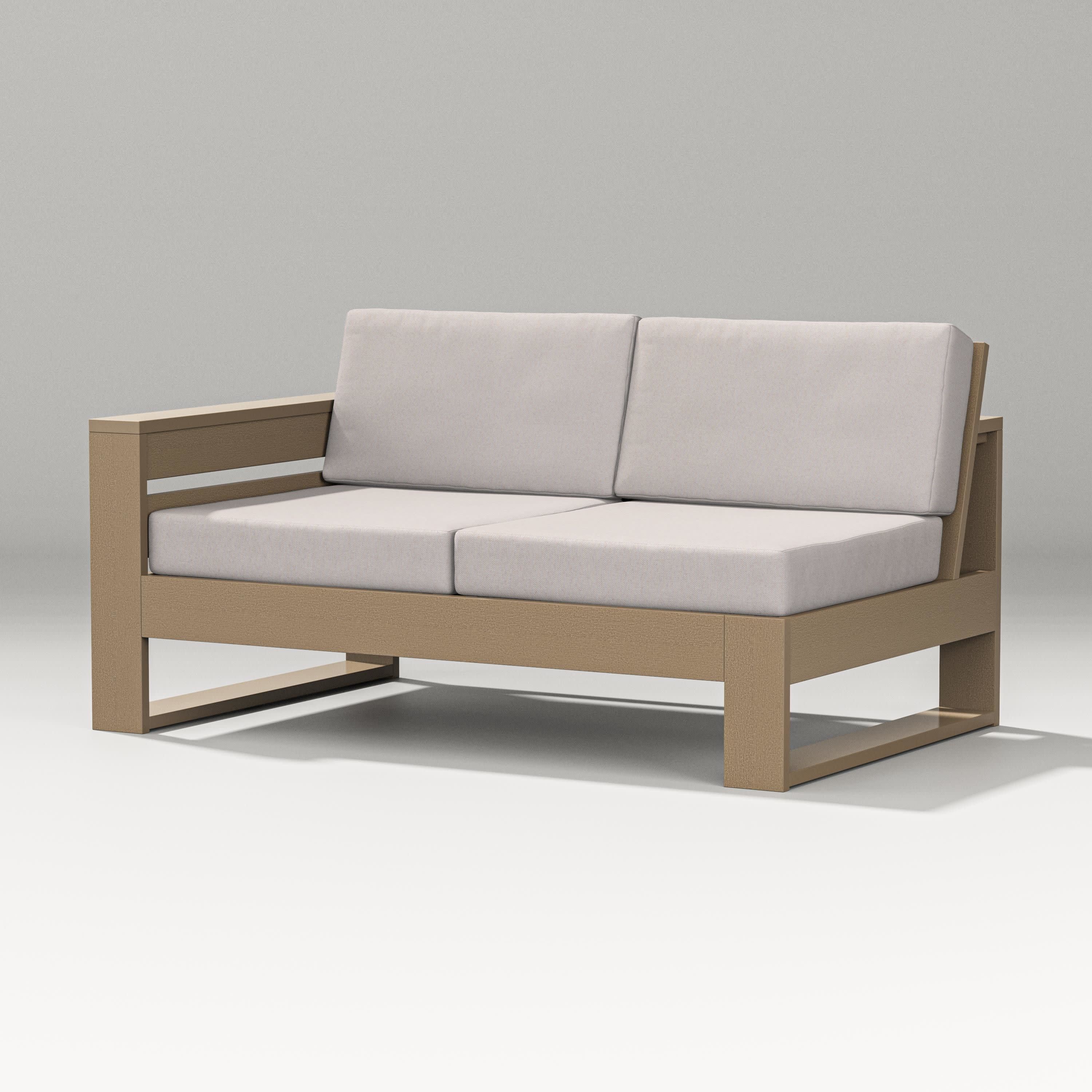Latitude Modular Left Arm Loveseat in Vintage Sahara / Dune Burlap