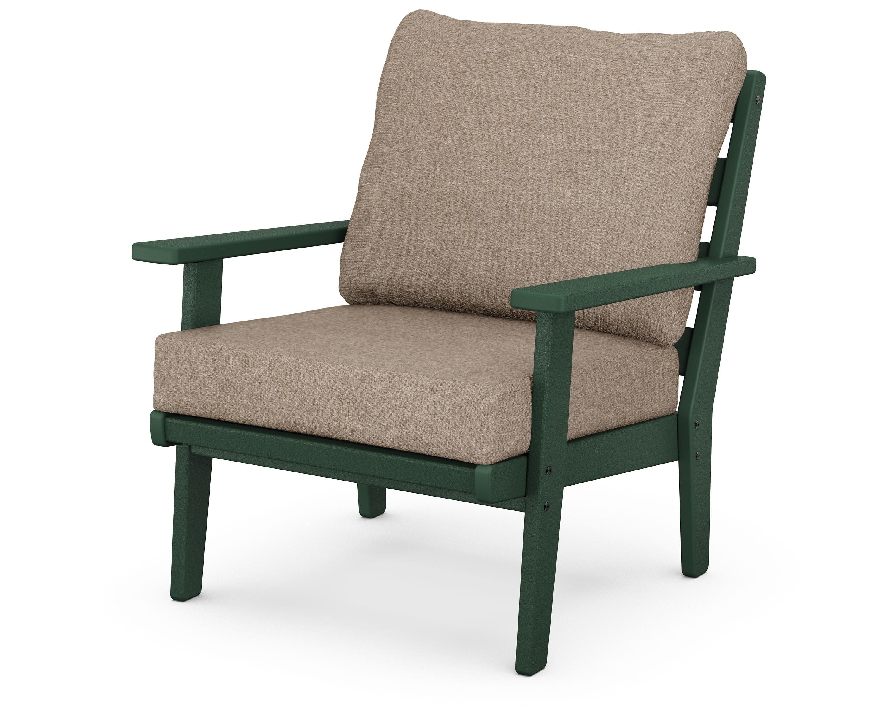 Grant Park Deep Seating Chair in Green / Spiced Burlap