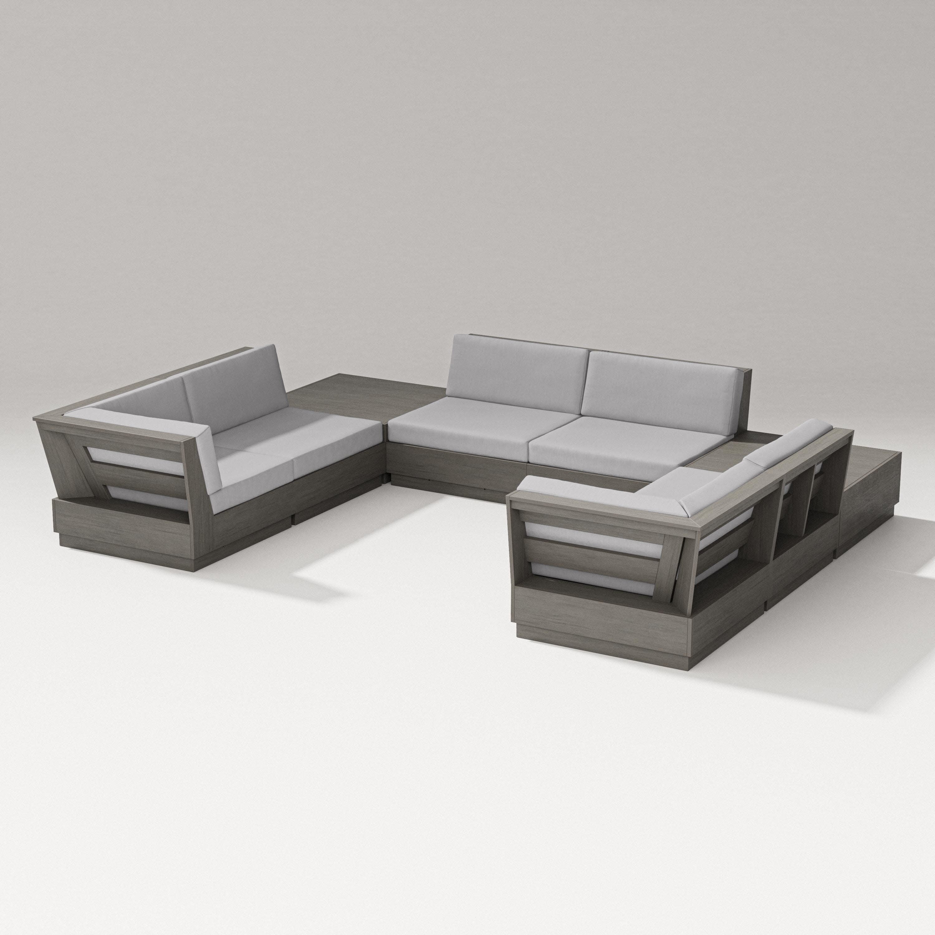 Elevate 8-Piece U-Shaped Sectional in Driftwood / Granite