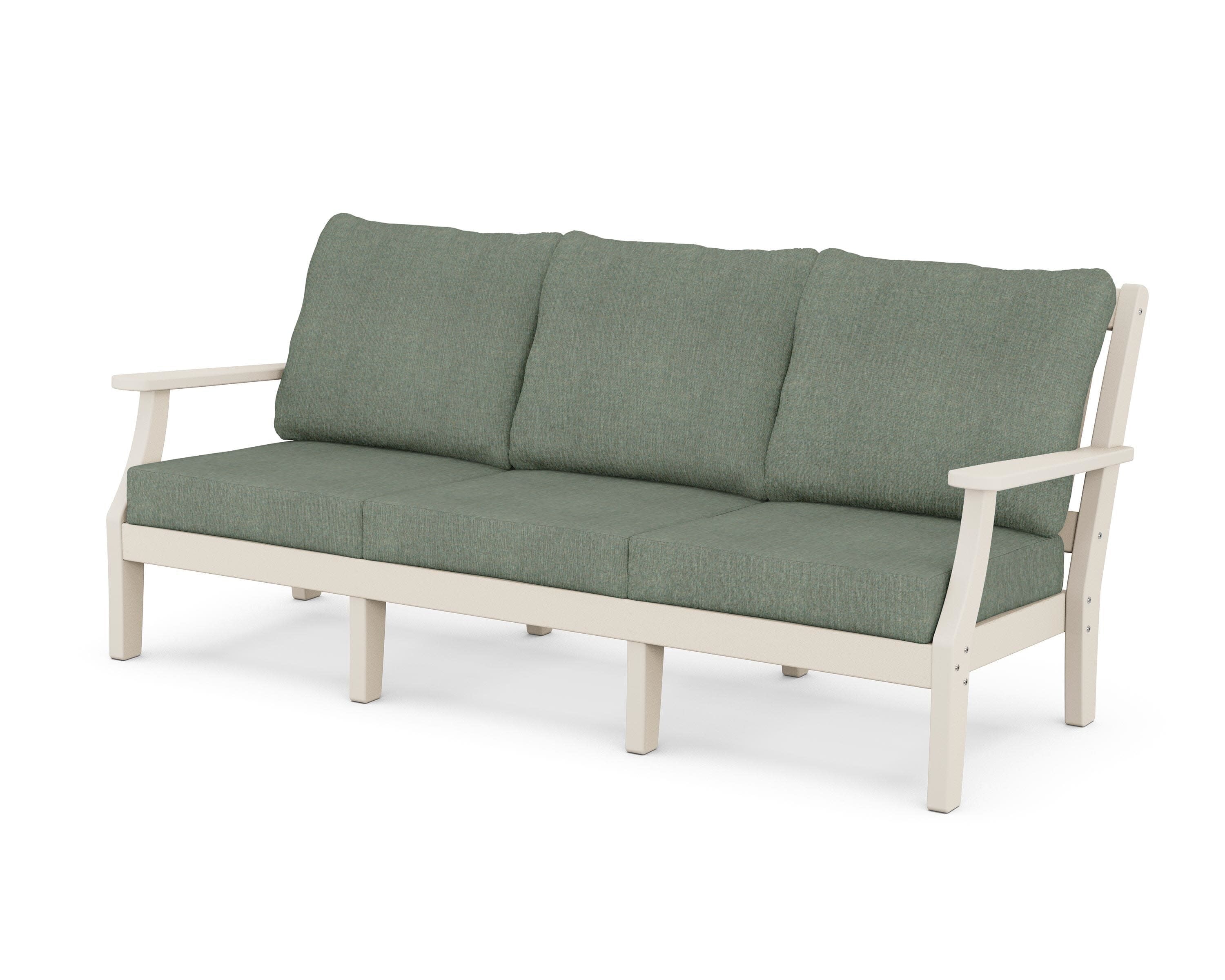 Chinoiserie Deep Seating Sofa in Sand / Cast Sage