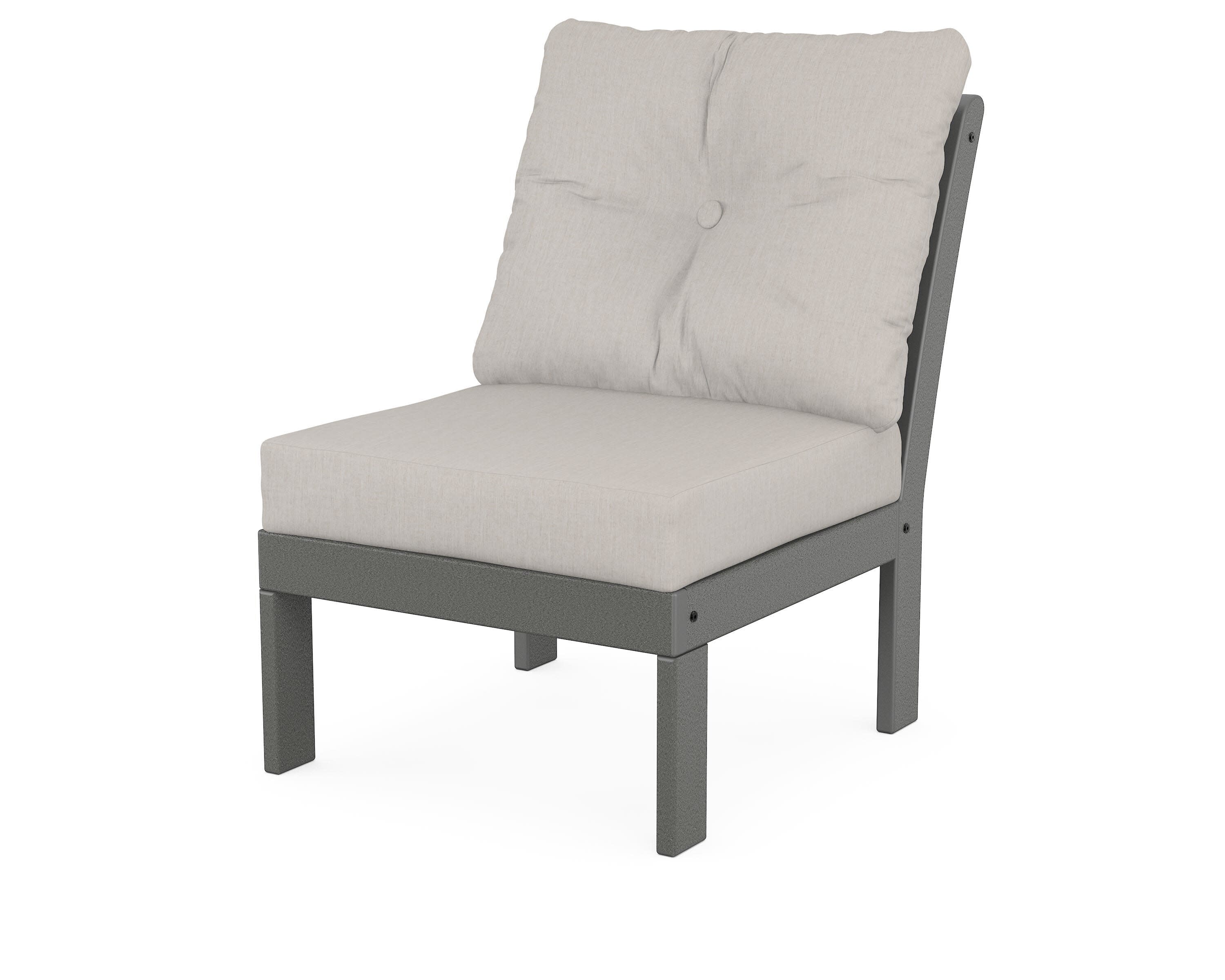 Vineyard Modular Armless Chair in Slate Grey / Cast Ash