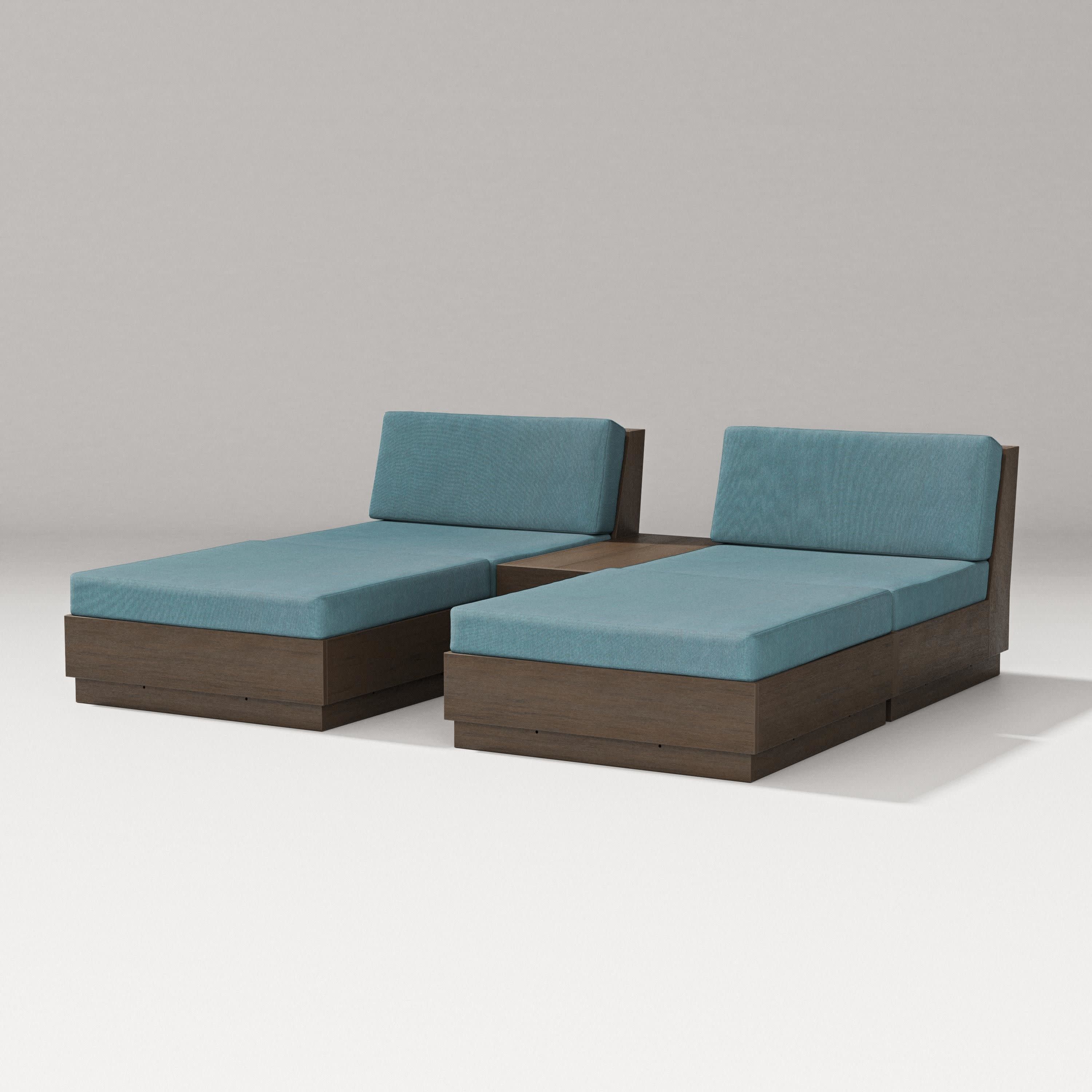 Elevate Double Chaise Set in Kona / Ocean Teal