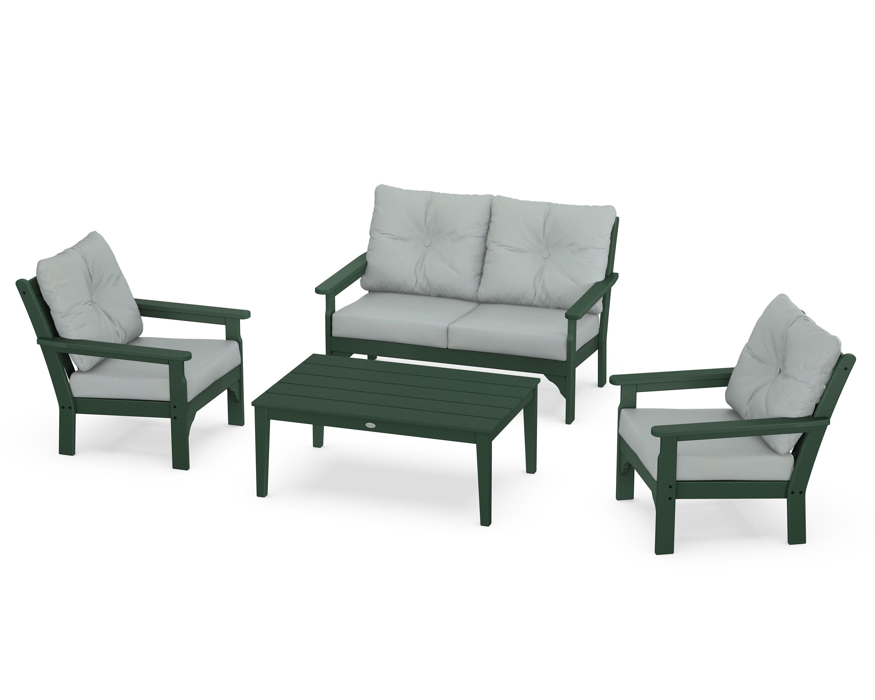 Vineyard 4-Piece Deep Seating Set in Green / Spa