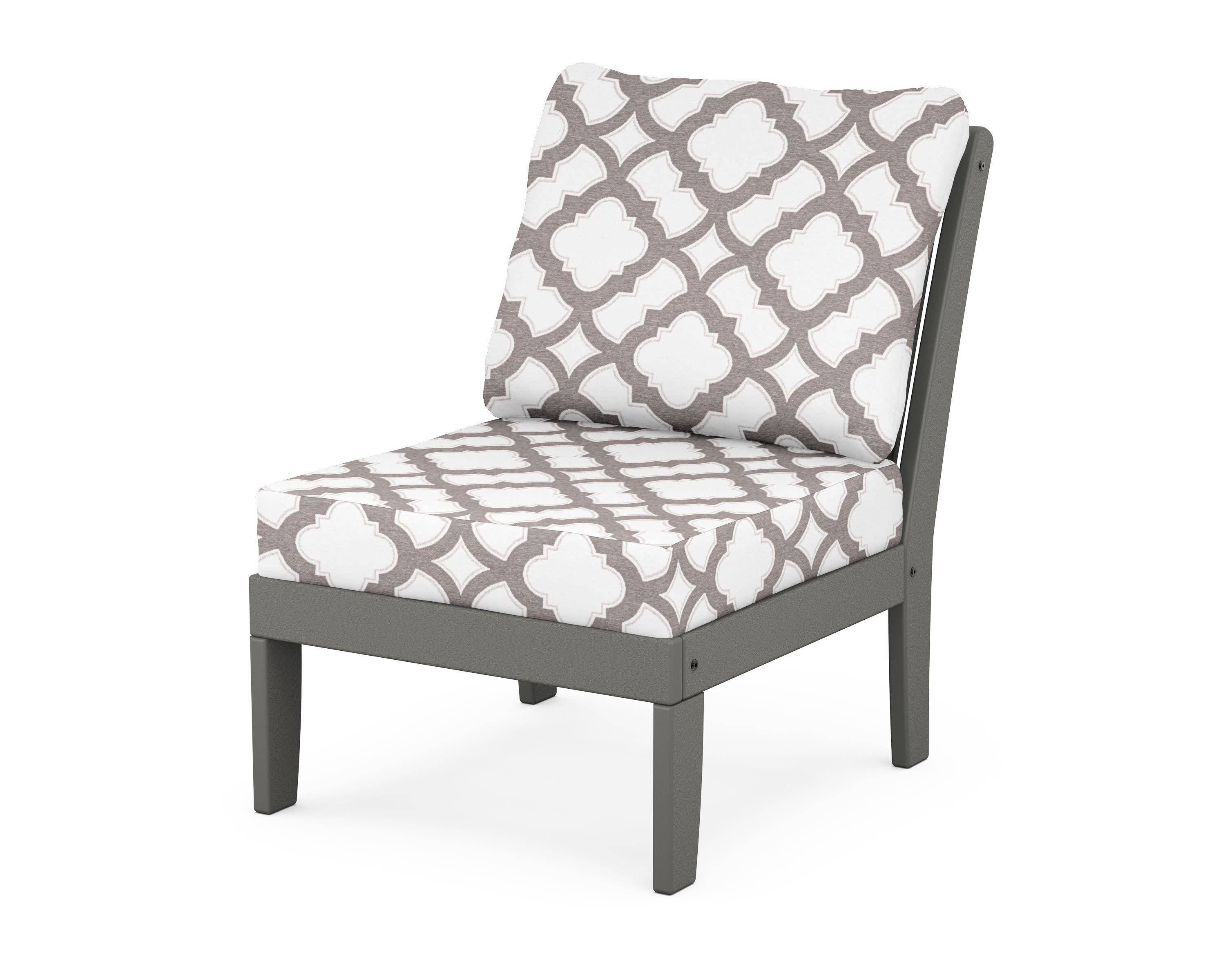Braxton Modular Armless Chair in Slate Grey / Trellis Grey Mist