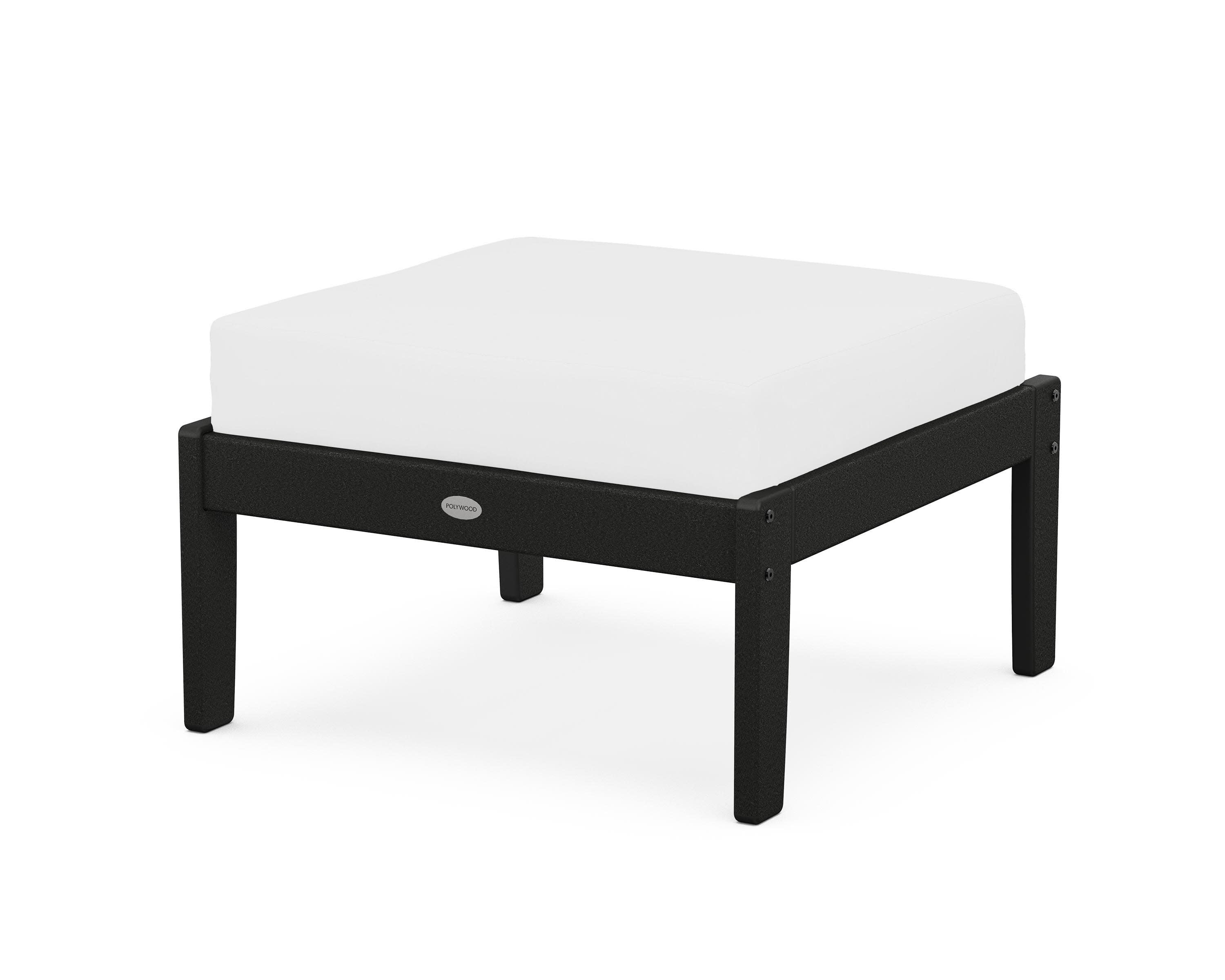 Braxton Deep Seating Ottoman in Black / Natural
