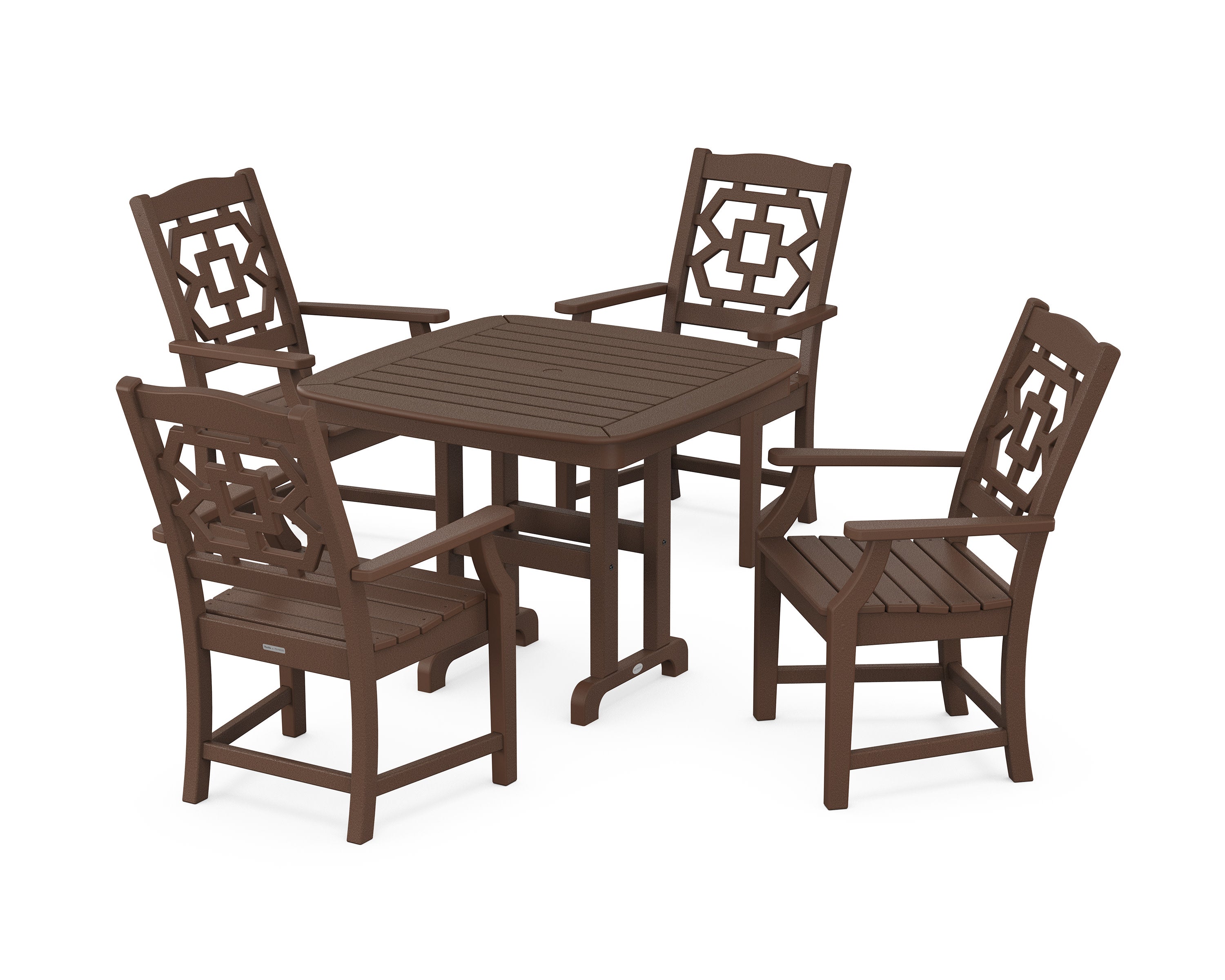 Chinoiserie 5-Piece Dining Set in Mahogany
