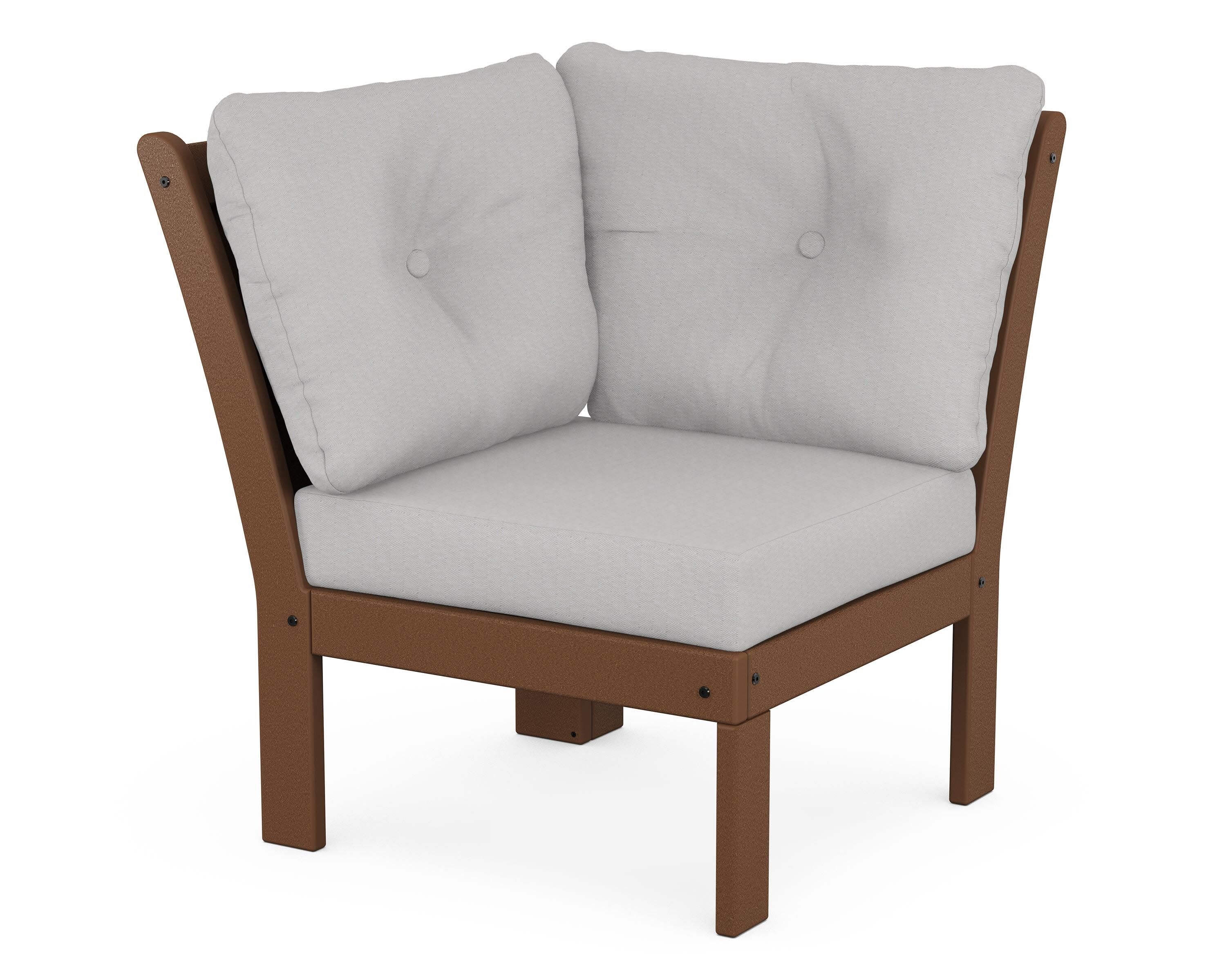 Vineyard Modular Corner Chair in Teak / Diamond in the Rough