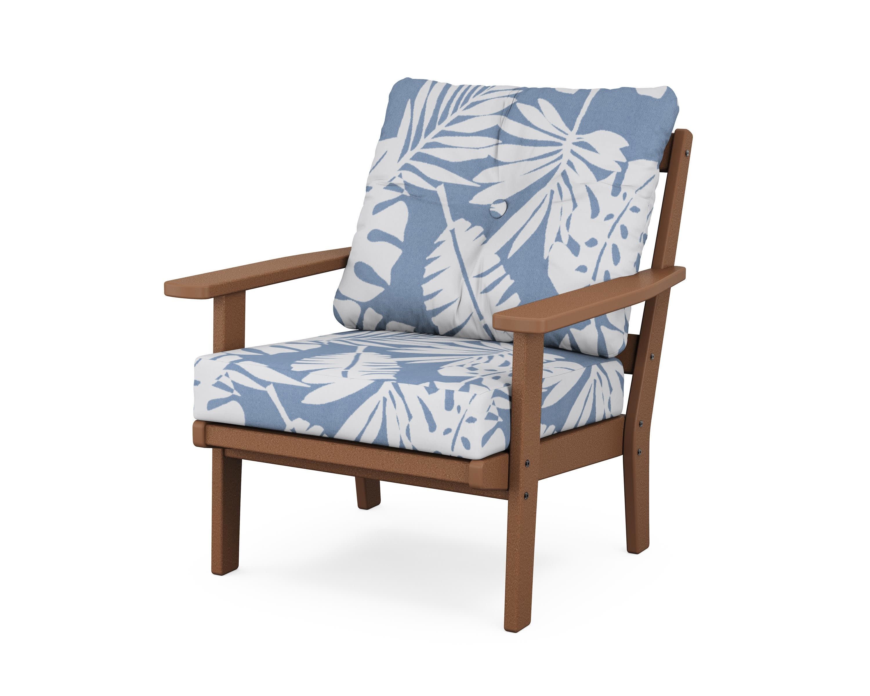 Oxford Deep Seating Chair in Teak / Leaf Sky Blue
