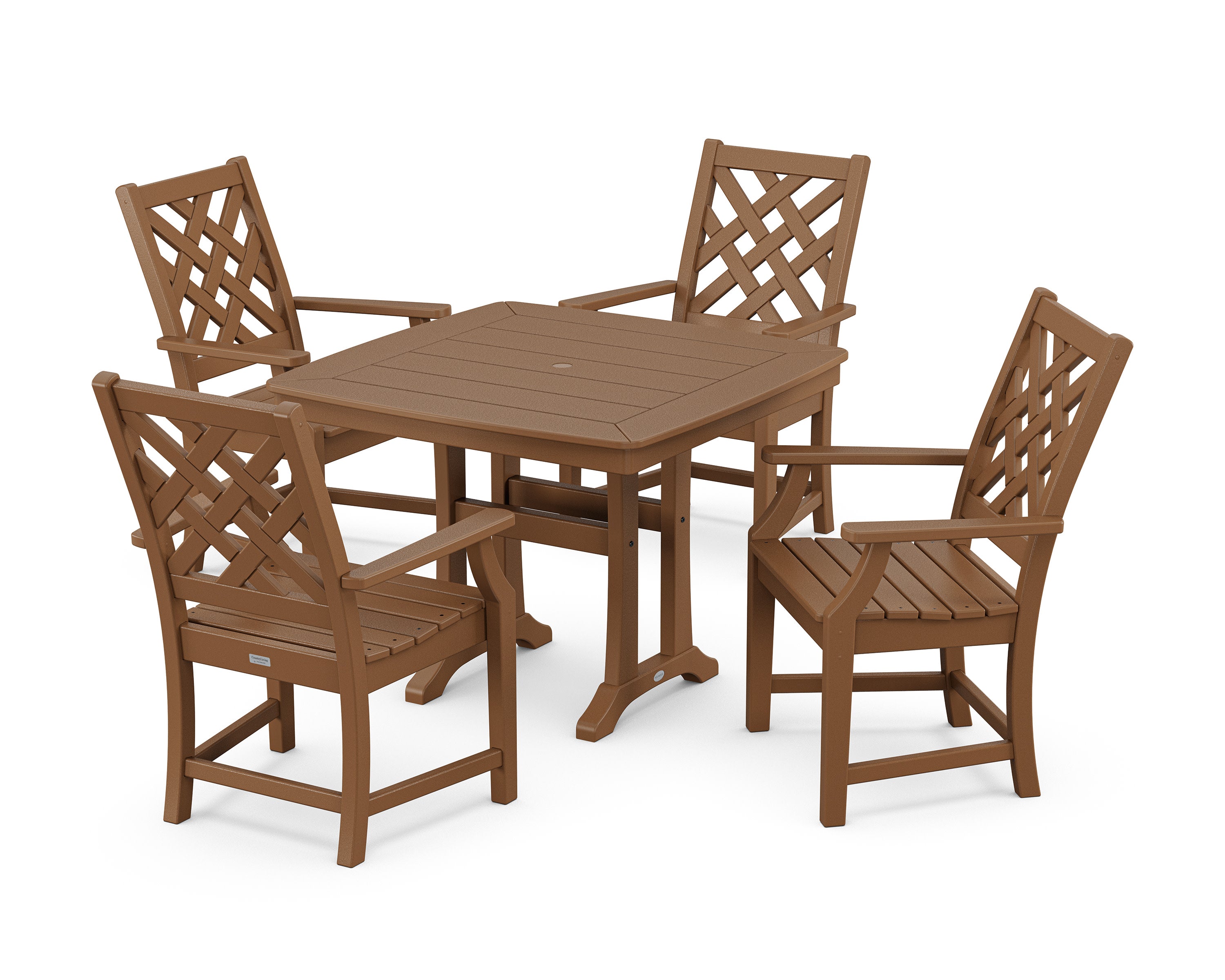 Wovendale 5-Piece Dining Set with Trestle Legs in Teak