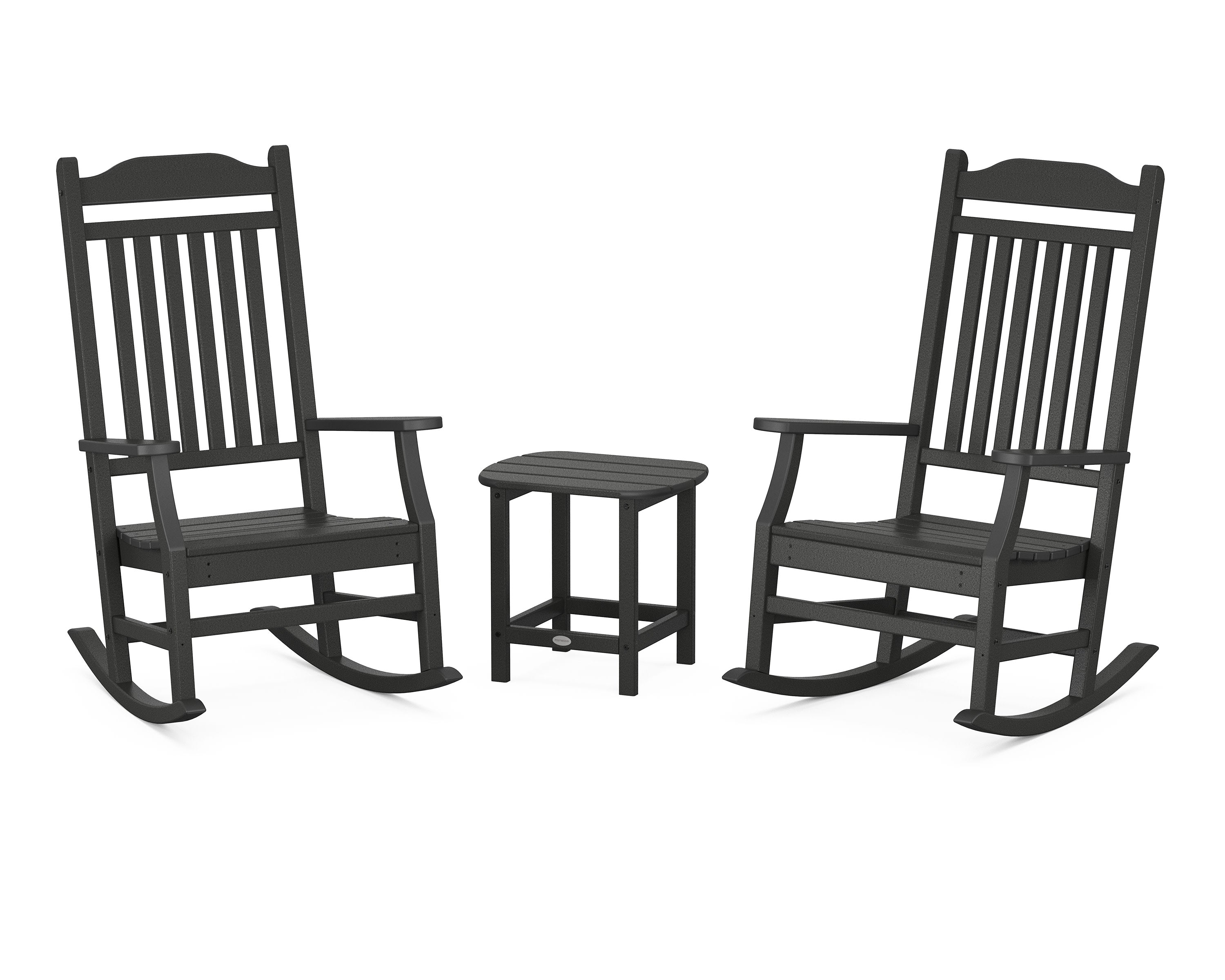 Cottage Rocking Chair 3-Piece Set in Black