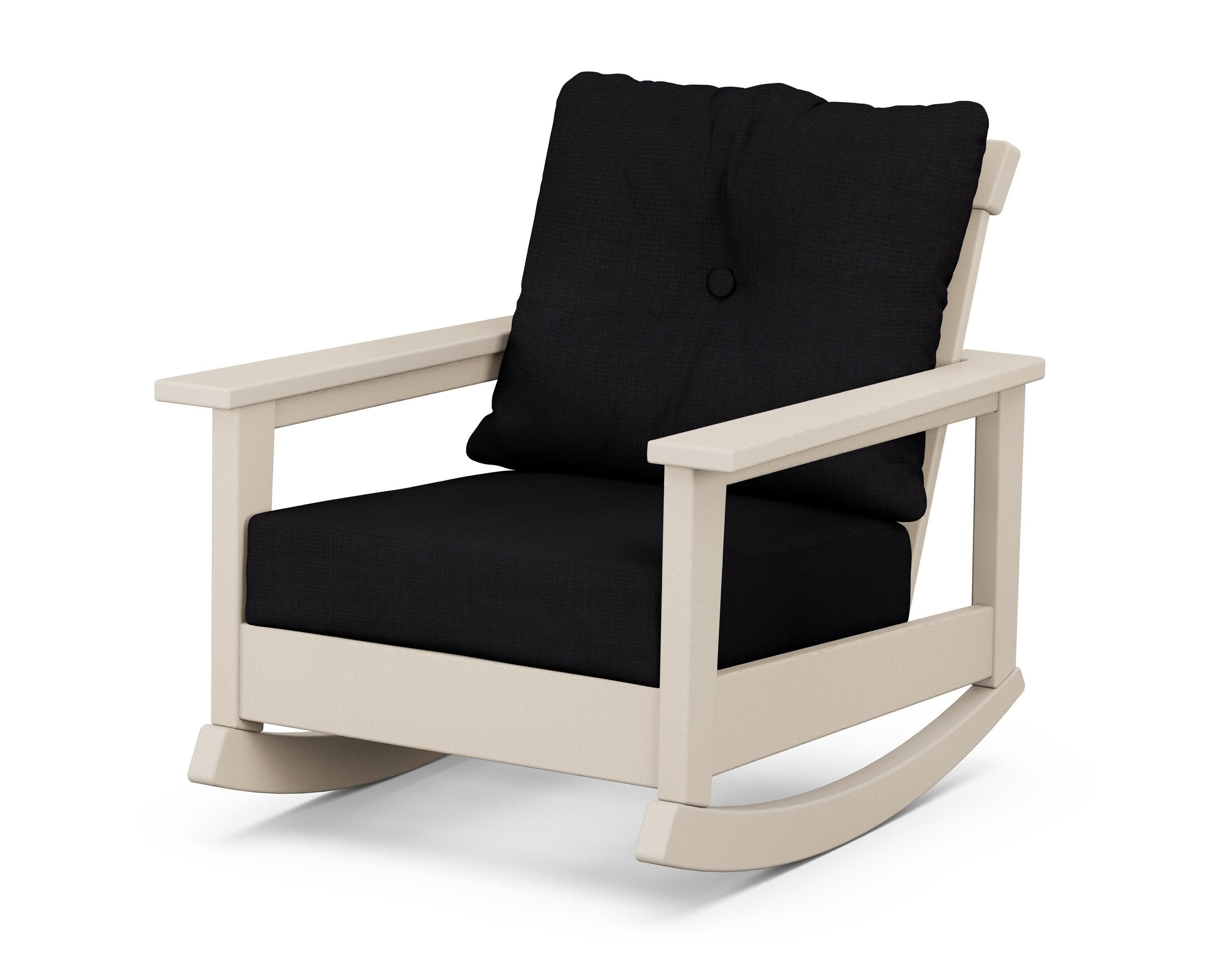 Prescott Deep Seating Rocking Chair in Sand / Midnight Linen