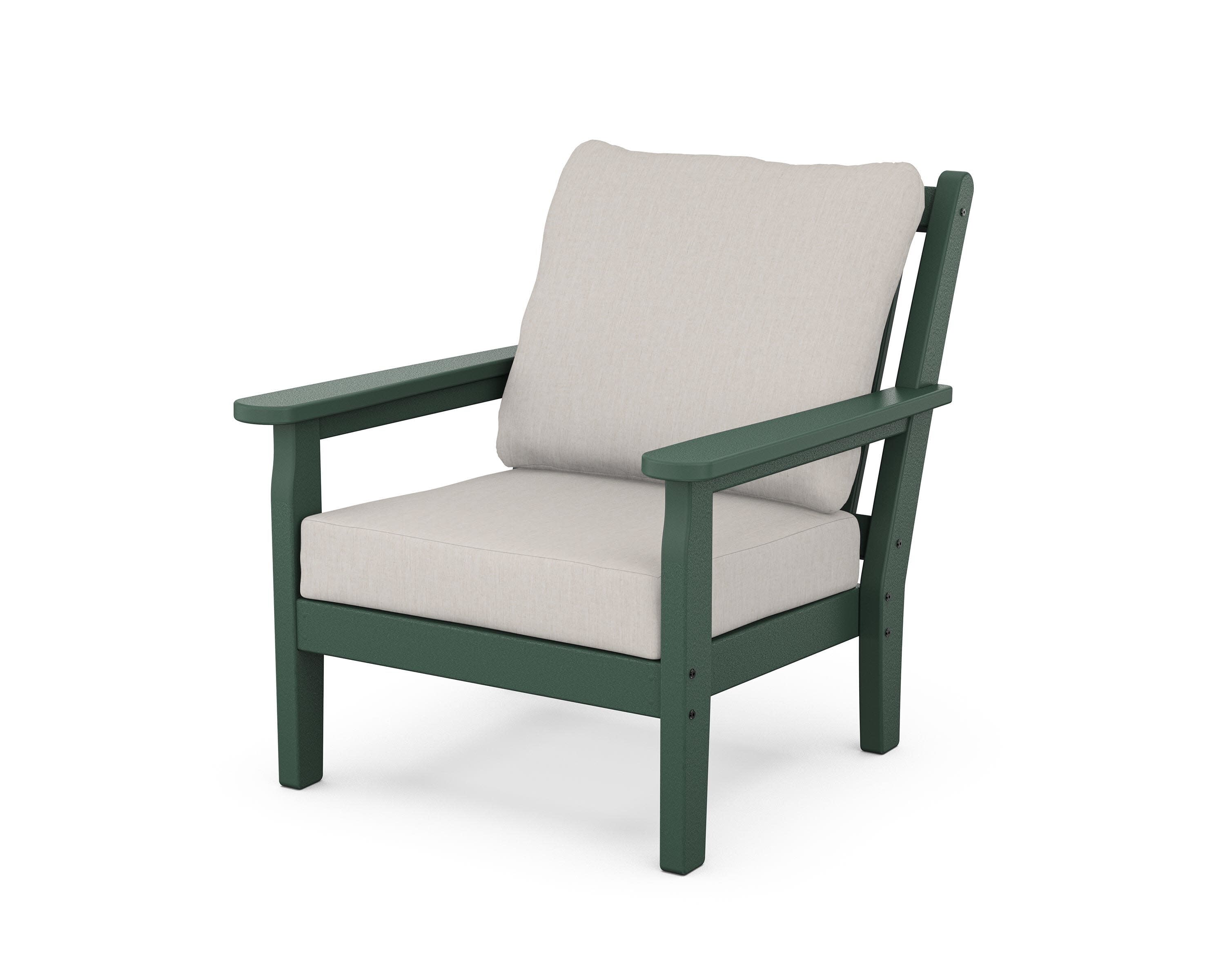 Chippendale Deep Seating Chair in Green / Cast Ash