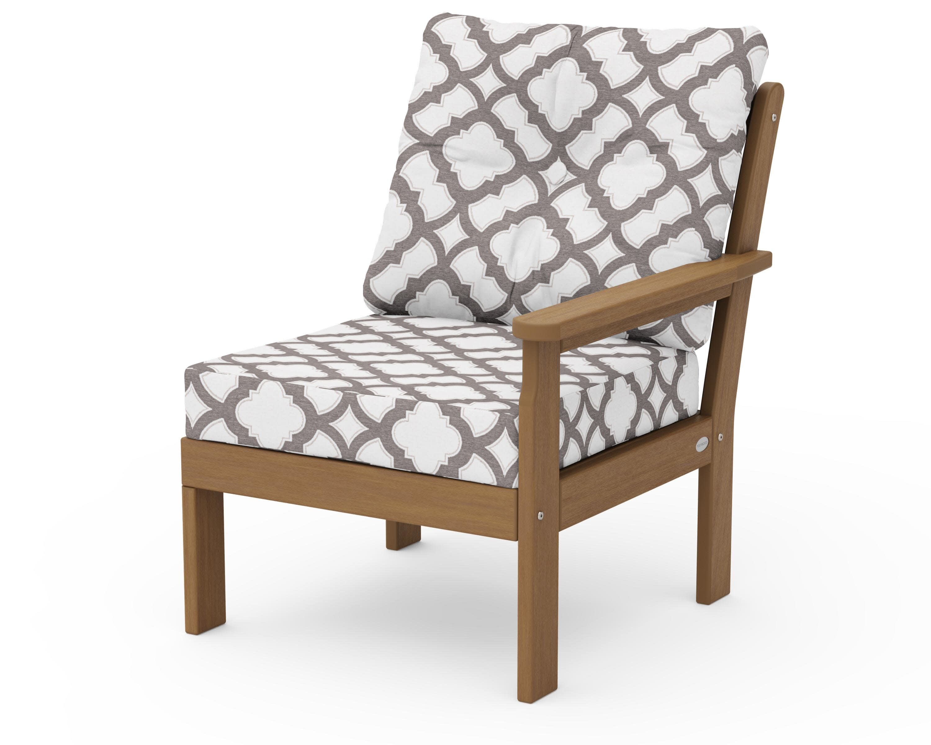 Vineyard Modular Right Arm Chair in Natural / Trellis Grey Mist