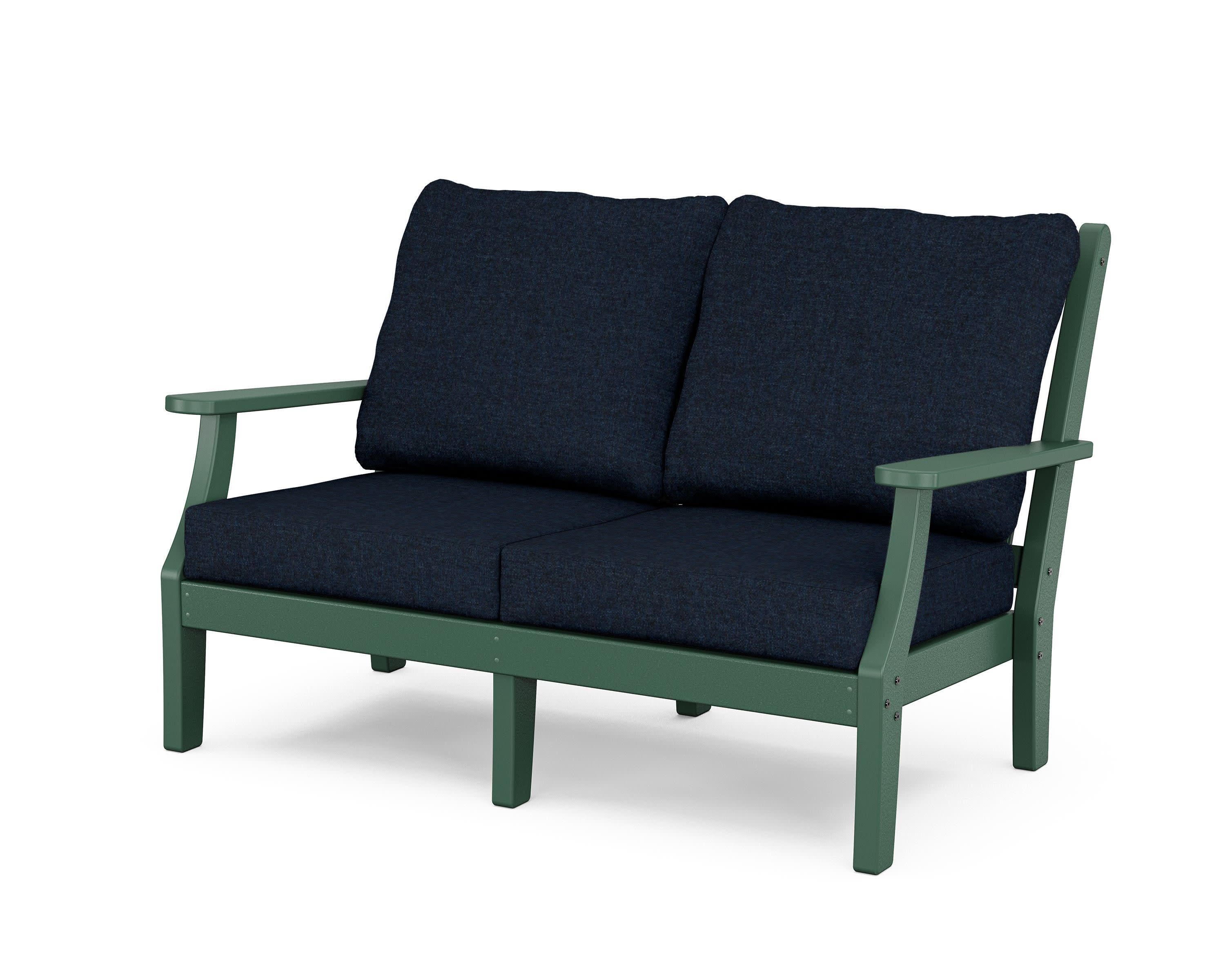 Wovendale Deep Seating Loveseat in Green / Marine Indigo