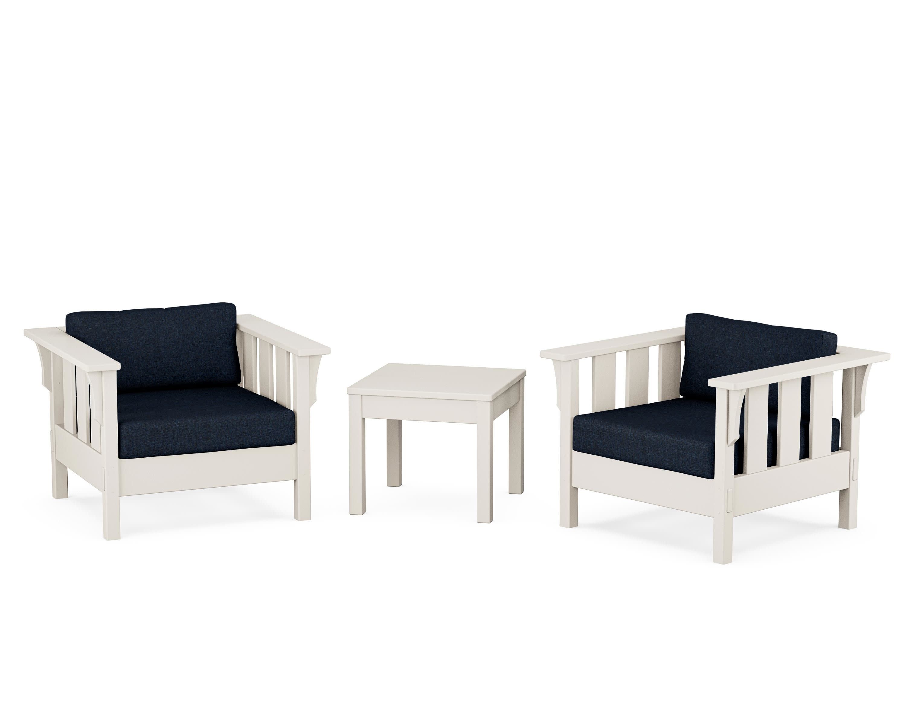 Acadia 3-Piece Deep Seating Set in Sand / Marine Indigo