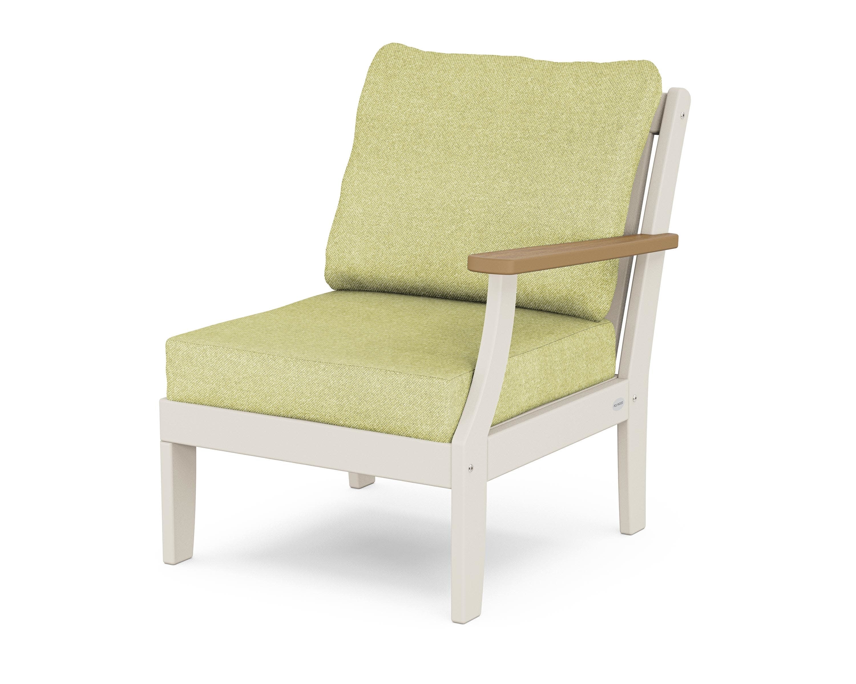 Braxton Modular Right Arm Chair in Sand / Natural / Chartreuse Boucle