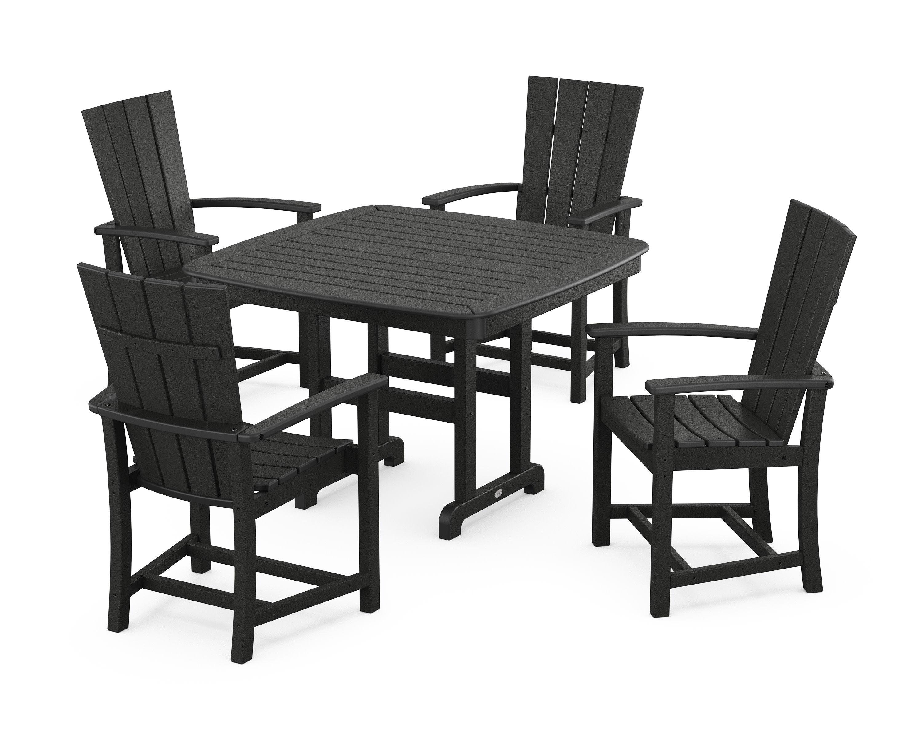 Quattro 5-Piece Dining Set with Trestle Legs in Black