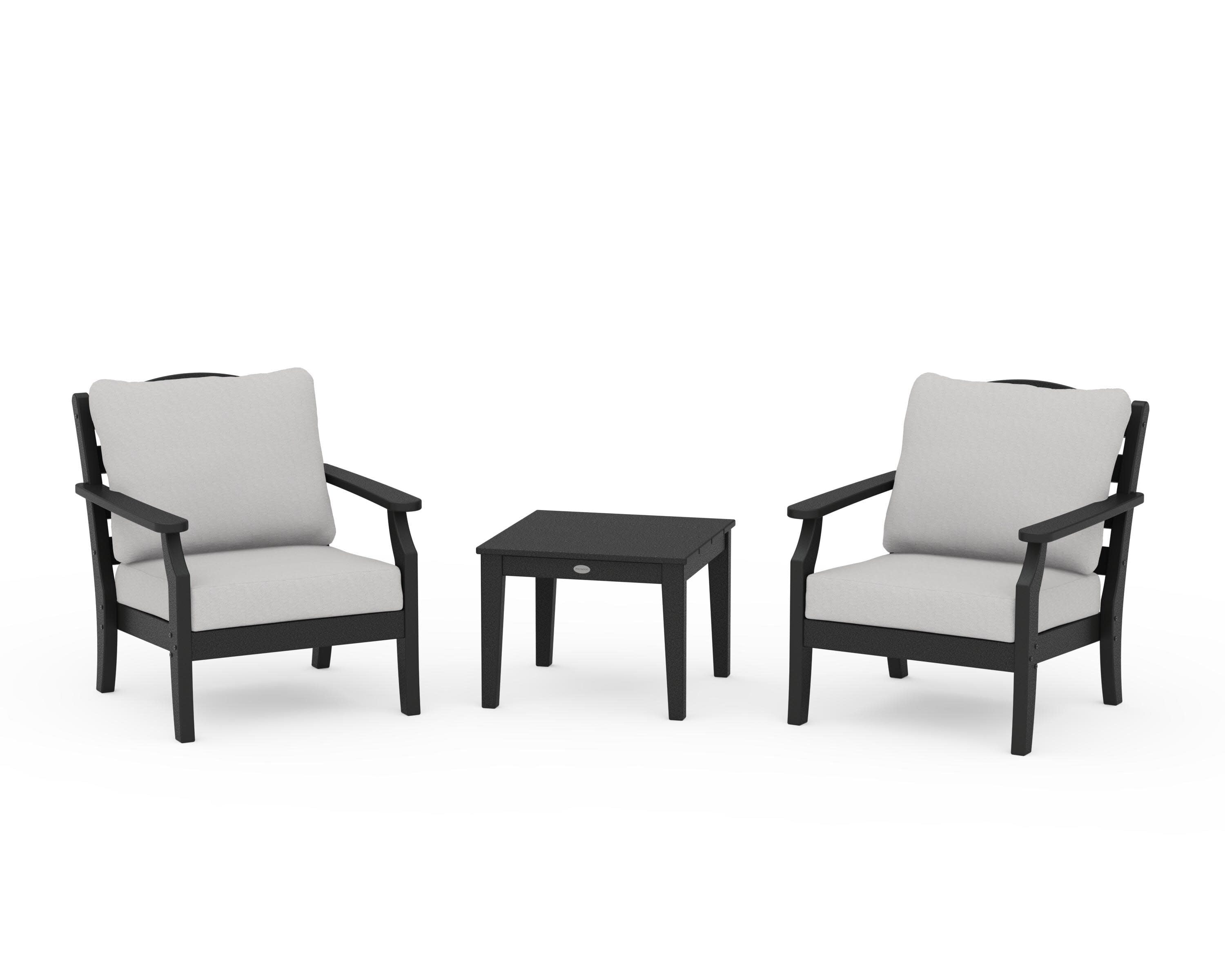 Savannah 3-Piece Deep Seating Set in Black / Diamond in the Rough