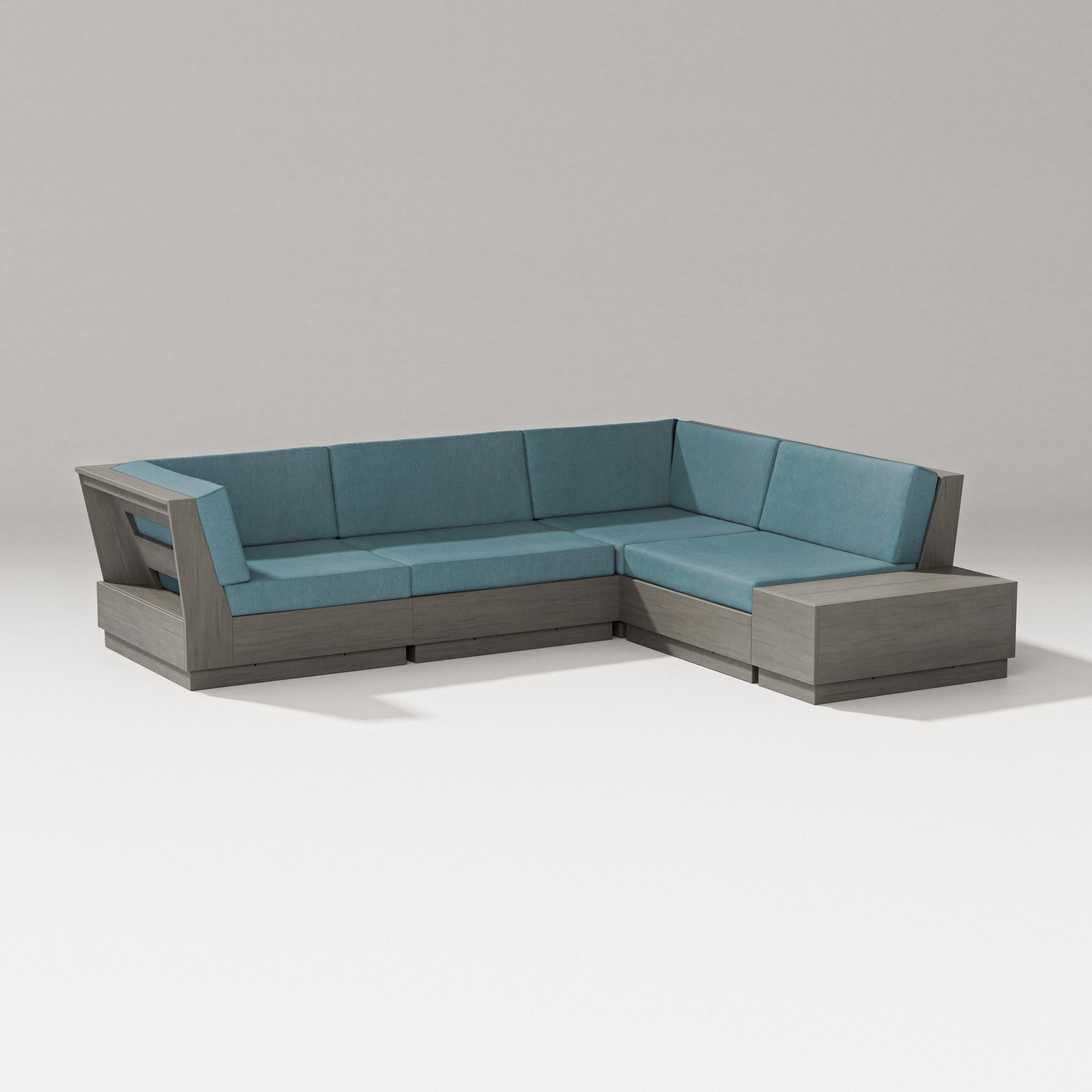 Elevate Corner Sectional in Driftwood / Ocean Teal